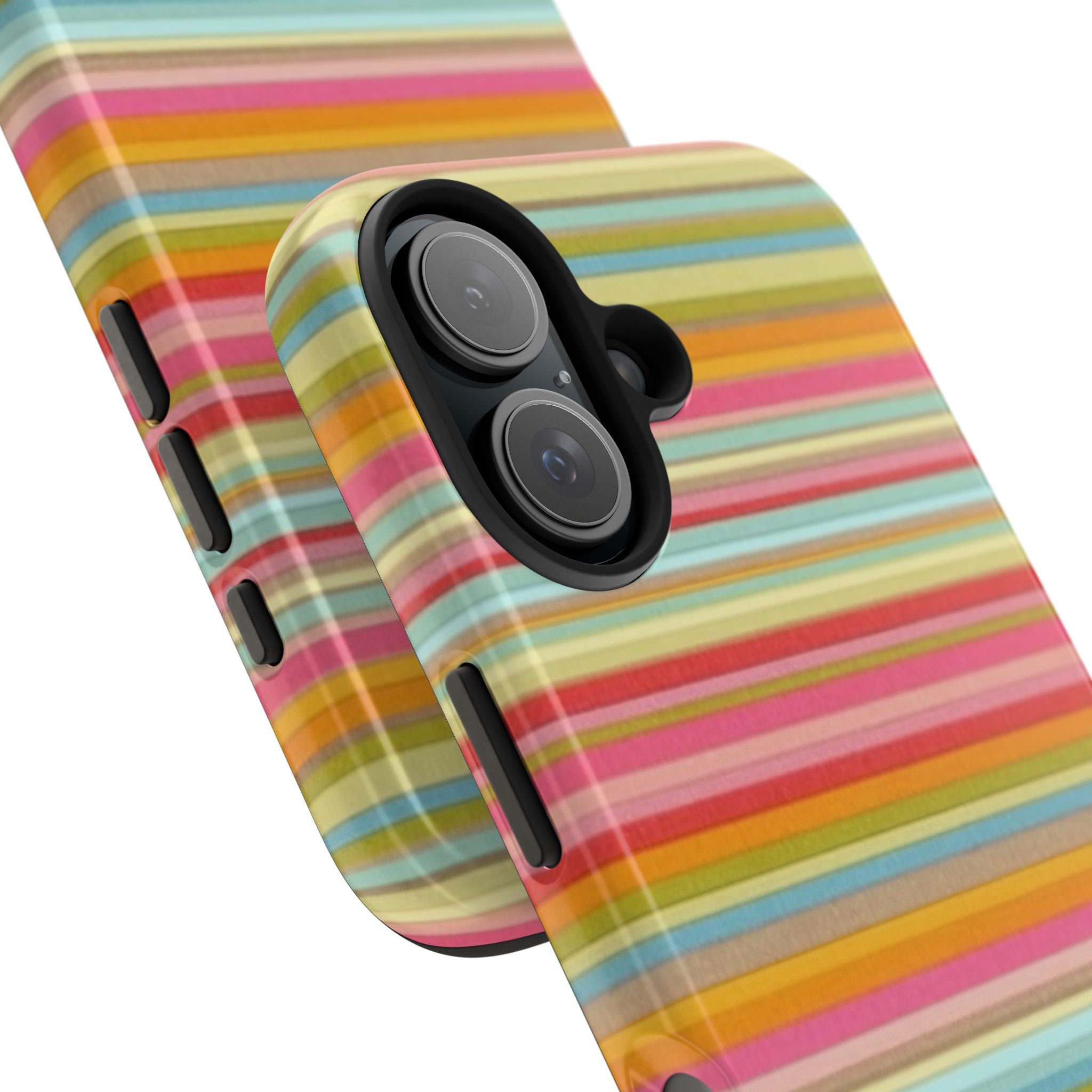 Tough Phone Case — Colorful Retro Striped Protective Cover