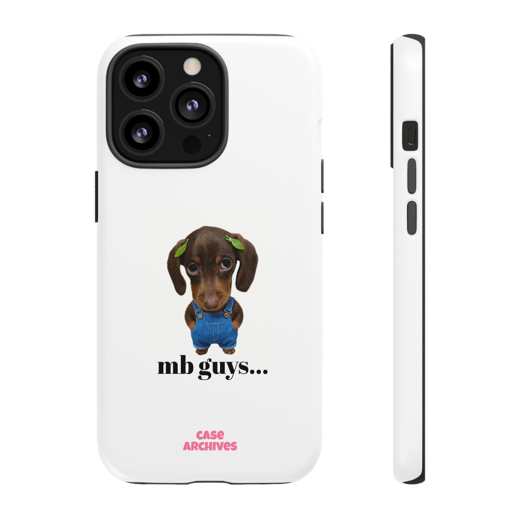 Phone Case — Cute Dachshund Puppy Design with 'nb guys...' Text