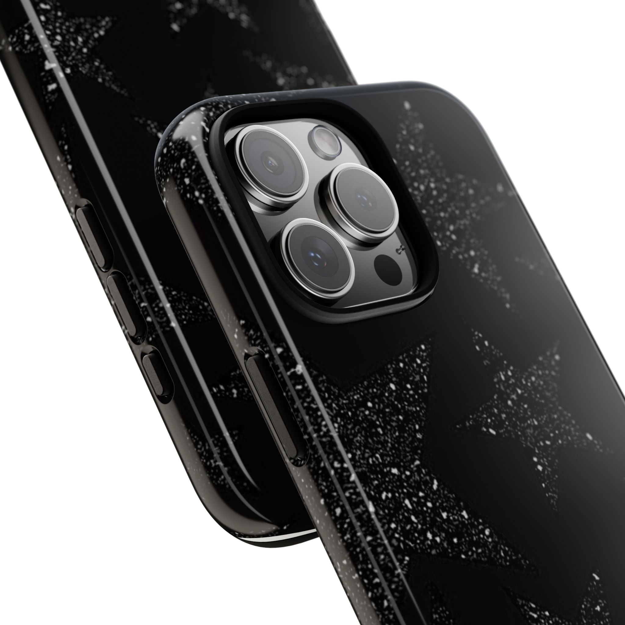 Glitter Star Tough Case — Black Sparkle Phone Protection