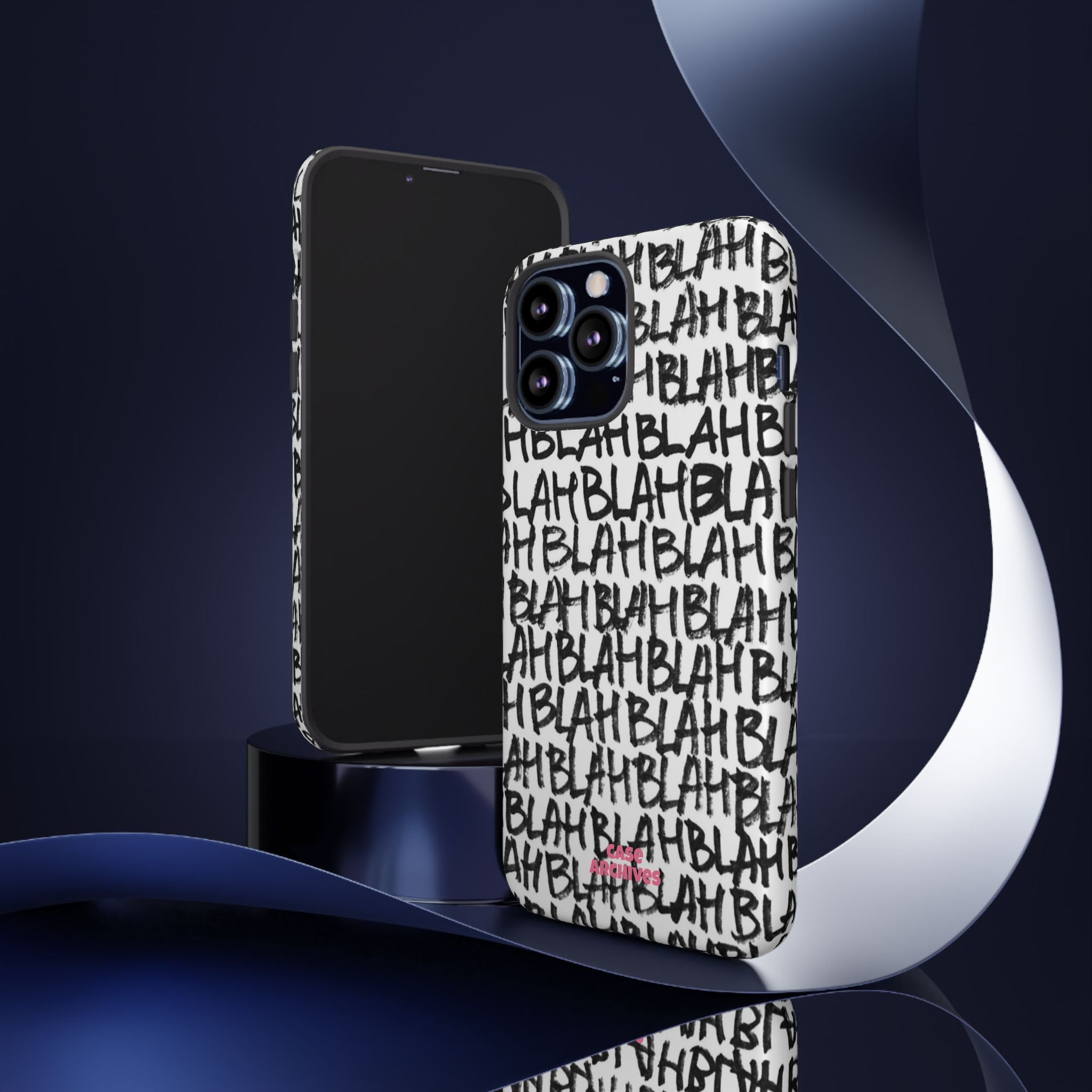 Phone Case — 'BLAH BLAH' Graffiti Text Protective Tough Case