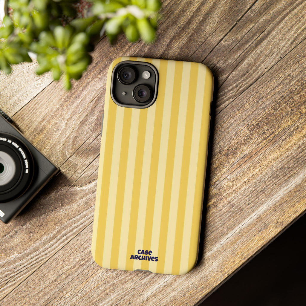 Yellow Striped Tough Phone Case – Durable Protective Cover (Case Archives)