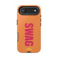 SWAG vertical text Tough Case | orange phone case, bold typography