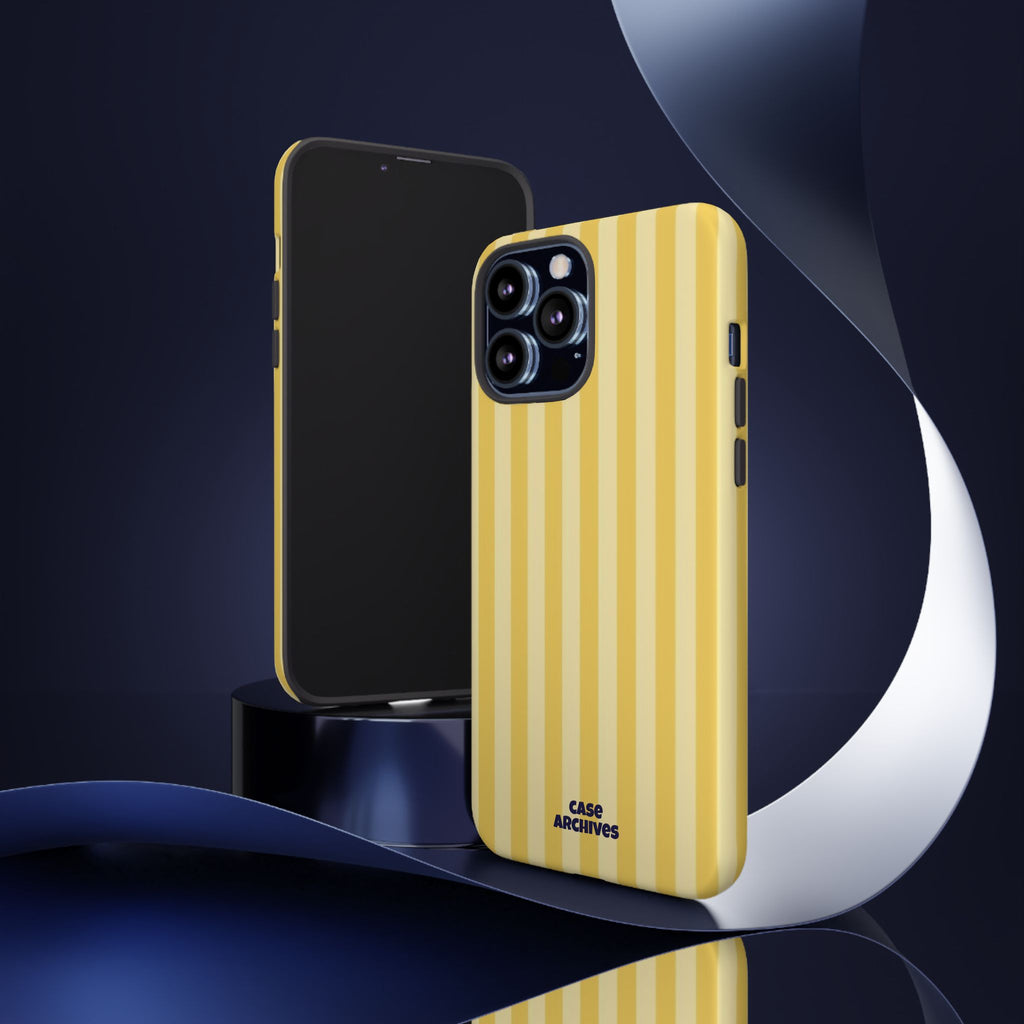 Yellow Striped Tough Phone Case – Durable Protective Cover (Case Archives)