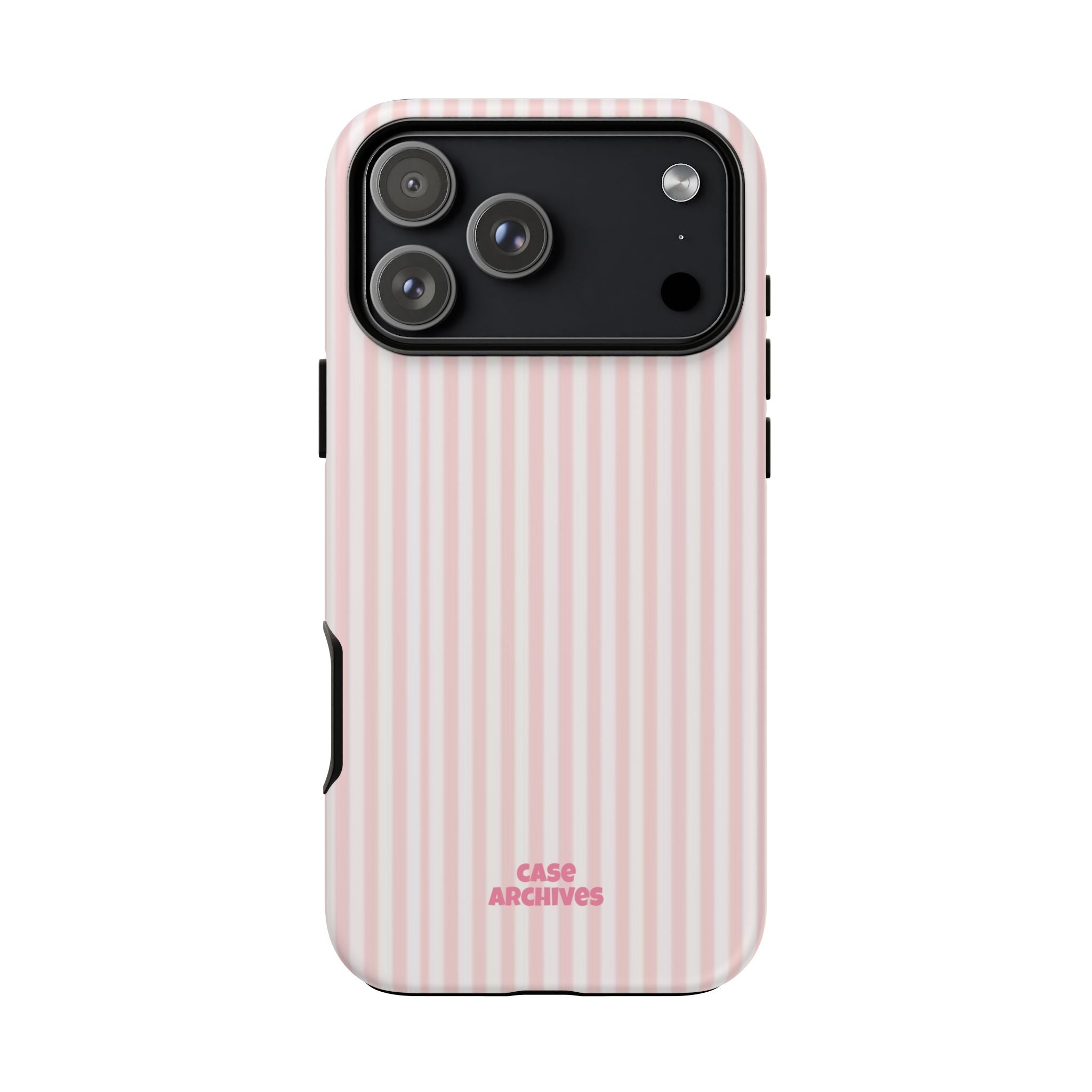 Pink Pastel Stripe Tough Phone Case — Protective iPhone Cover