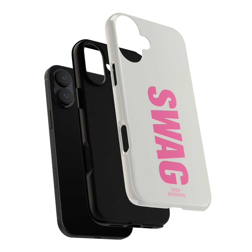 SWAG Phone Case — Bold Pink Vertical Text Tough Case