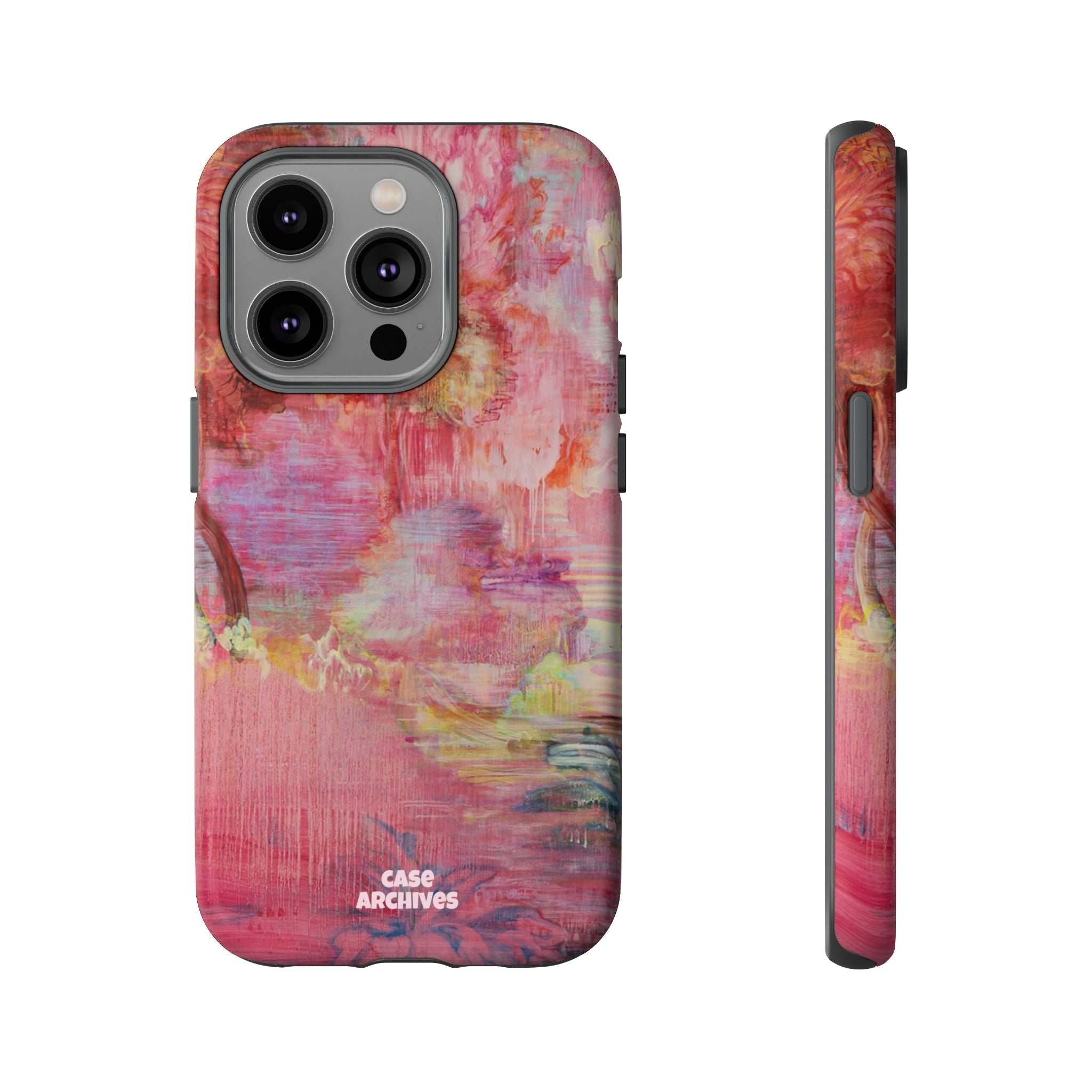 Floral Pink Abstract Phone Case — Tough Durable iPhone Cover