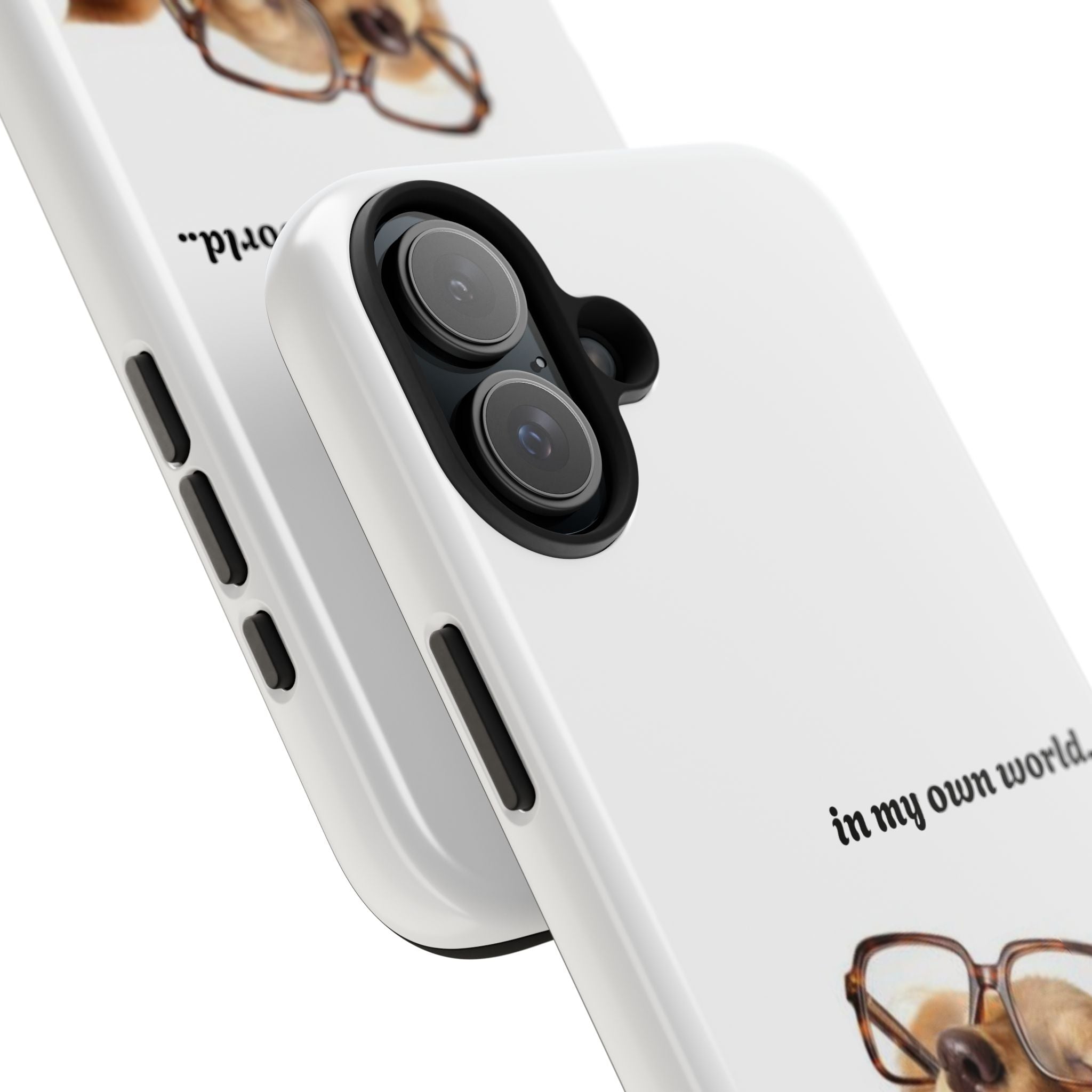 "In My Own World" Cute Dog Design, Durable Protective iPhone Case