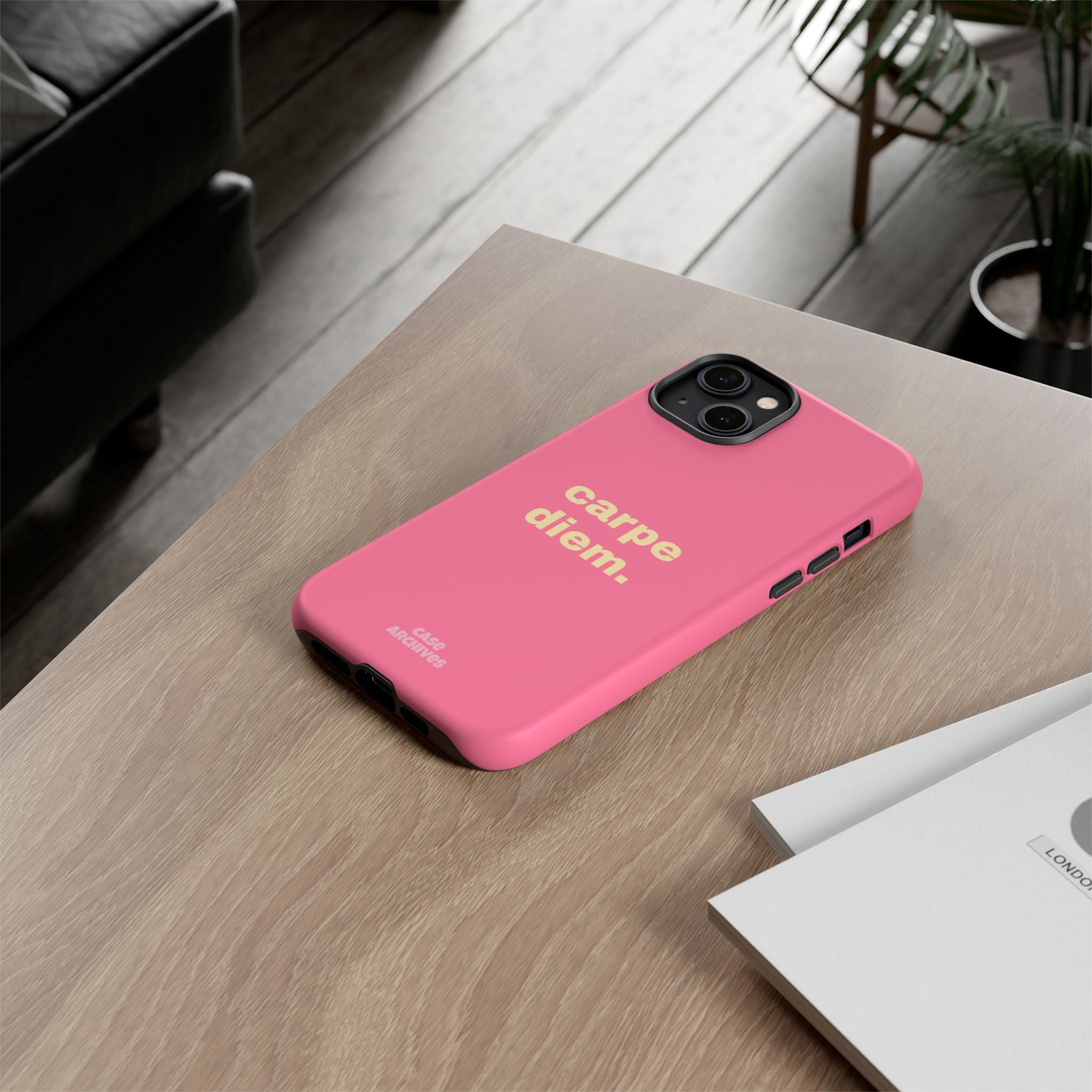 Pink "carpe diem." Tough Phone Case — Motivational Slim Protective Case