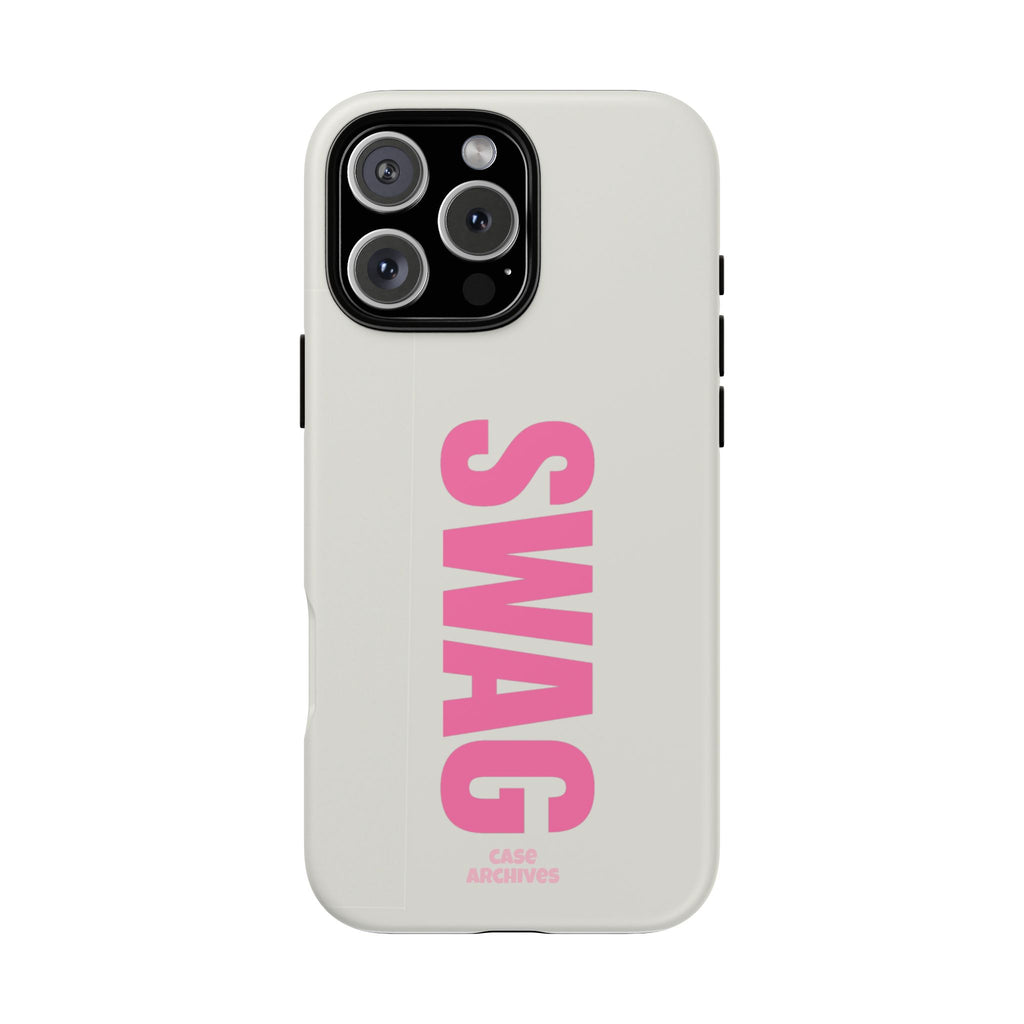 SWAG Phone Case — Bold Pink Vertical Text Tough Case