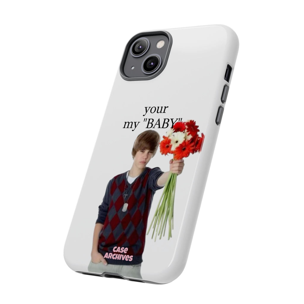 “your my 'BABY'” Justin Retro Photo Floral Design