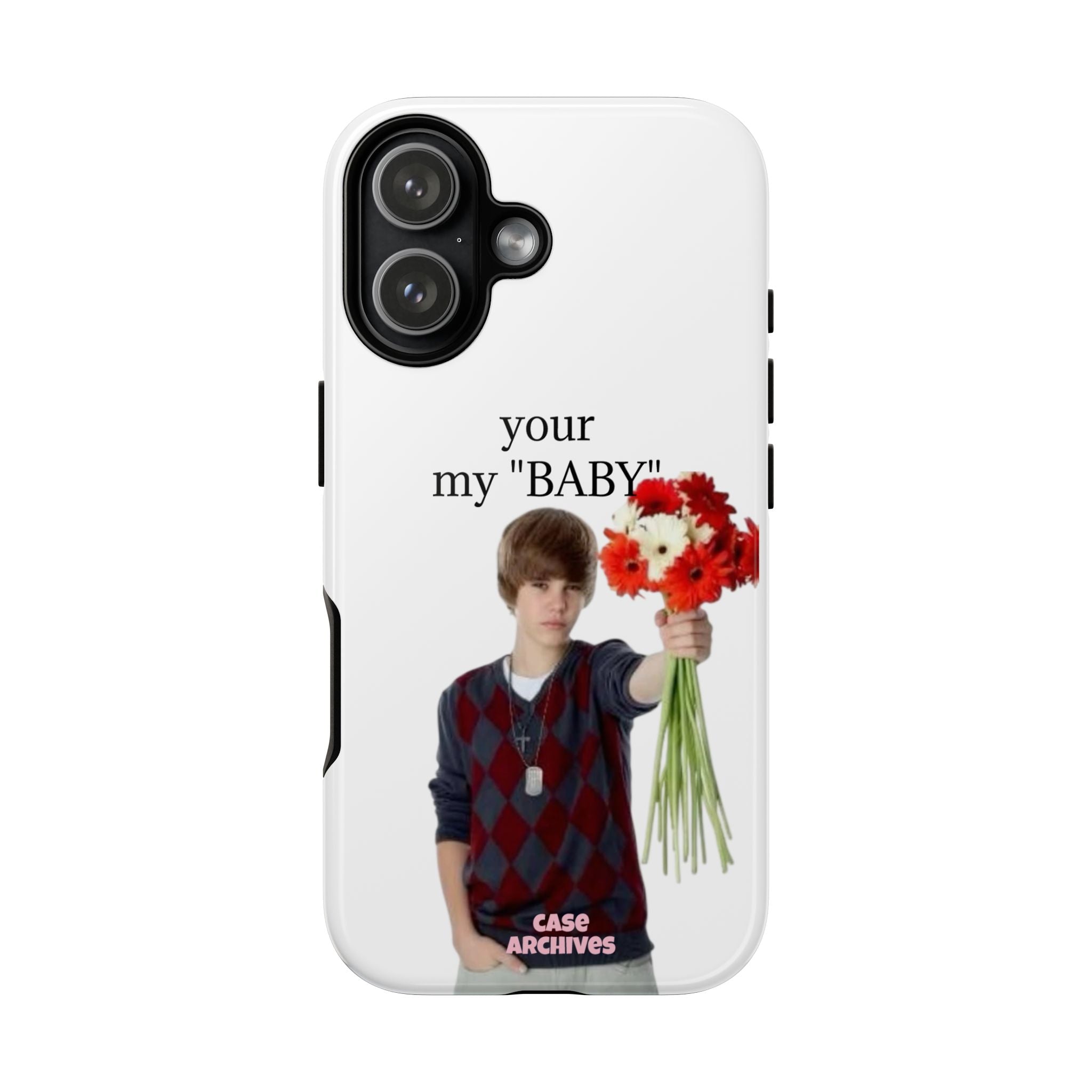 “your my 'BABY'” Justin Retro Photo Floral Design