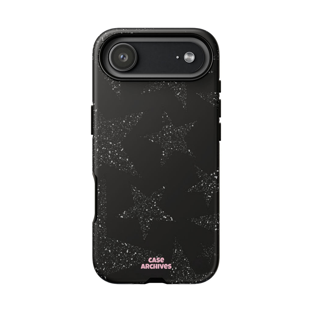Glitter Star Tough Case — Black Sparkle Phone Protection