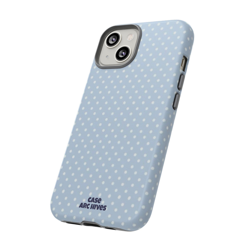 Pastel Blue Polka Dot Tough Phone Case — Protective iPhone Cover