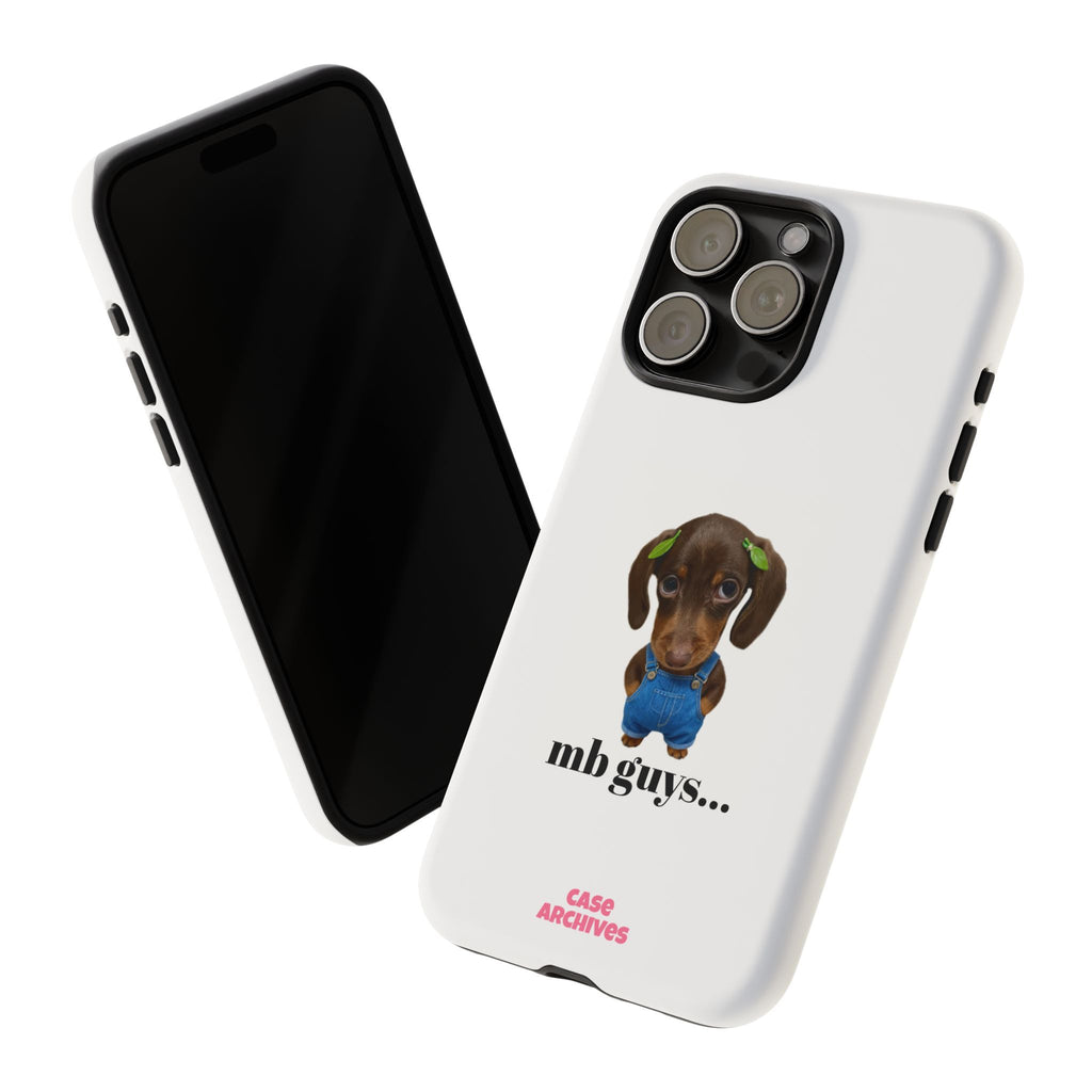 Phone Case — Cute Dachshund Puppy Design with 'nb guys...' Text