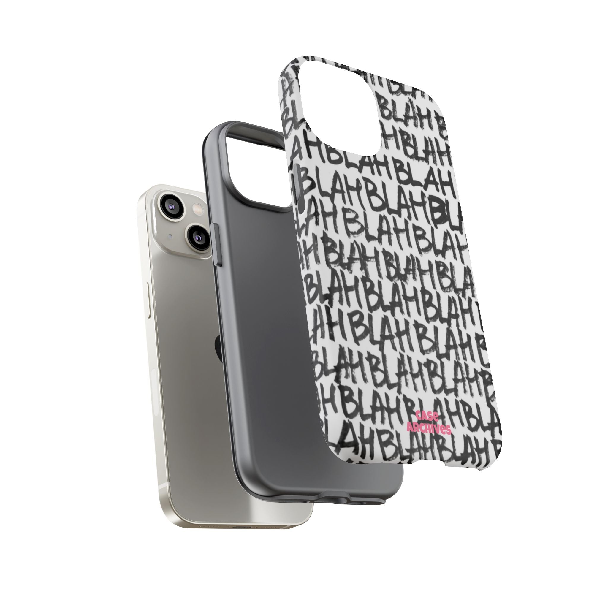 Phone Case — 'BLAH BLAH' Graffiti Text Protective Tough Case