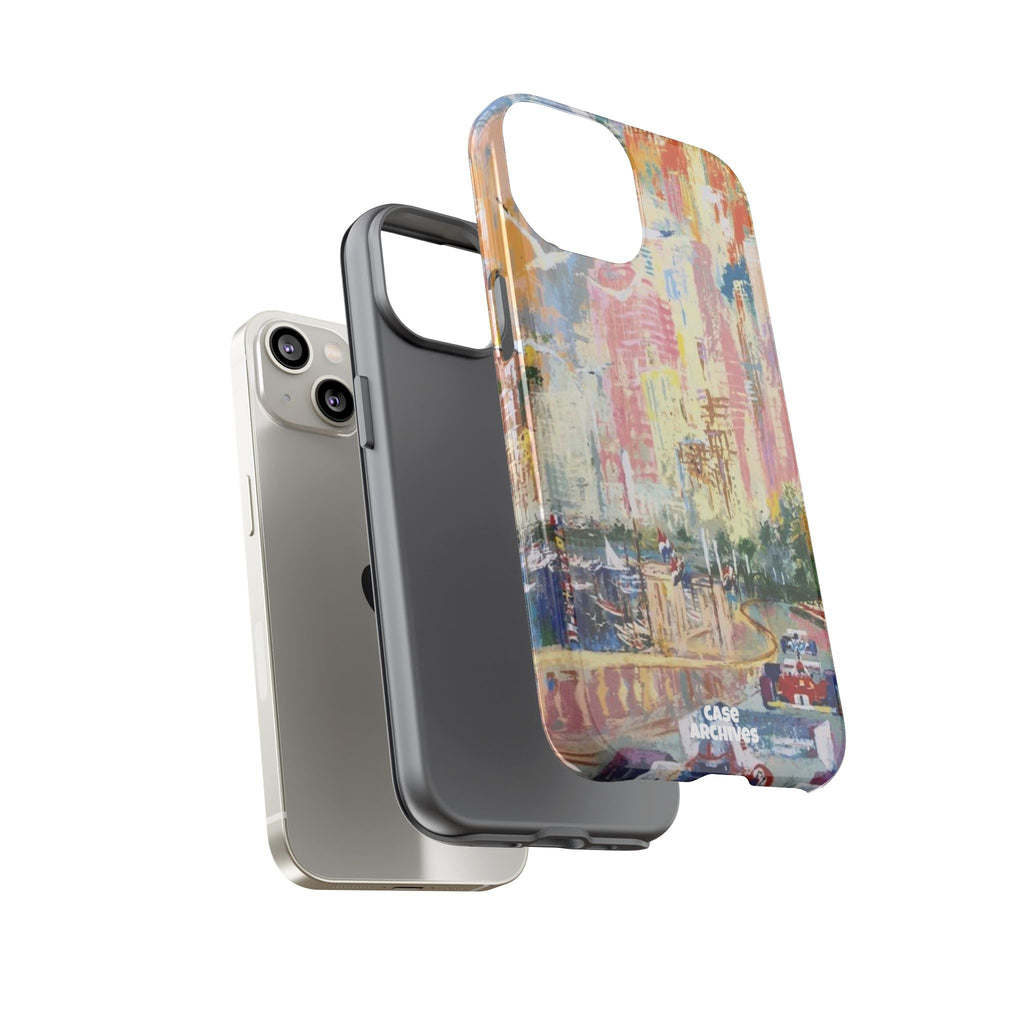 Racing Cityscape Phone Case — Vintage Grand Prix Art Protective Cover