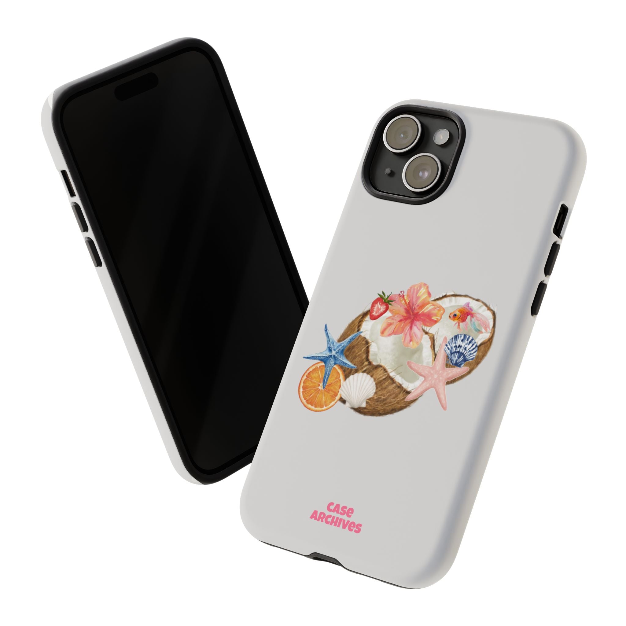 Beach Shells Tough Phone Case — Tropical Starfish & Hibiscus Design