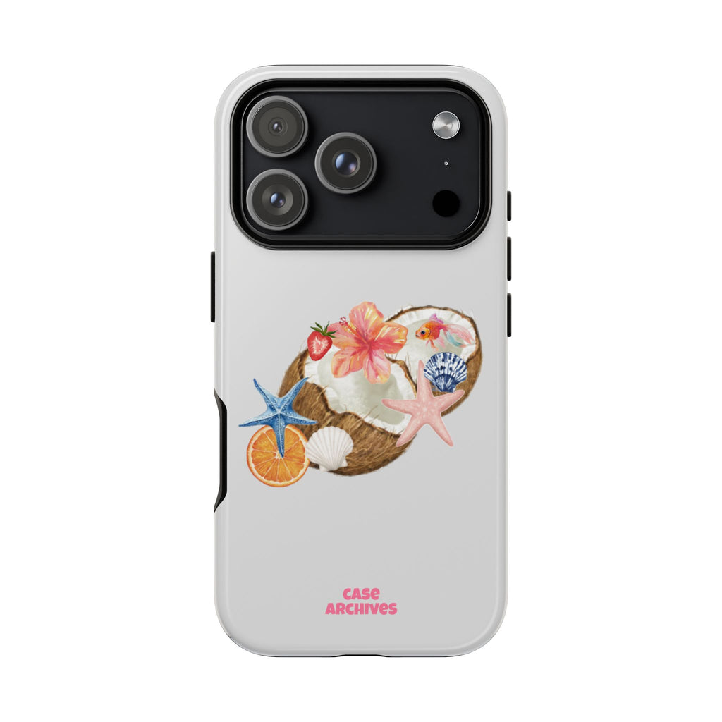 Beach Shells Tough Phone Case — Tropical Starfish & Hibiscus Design