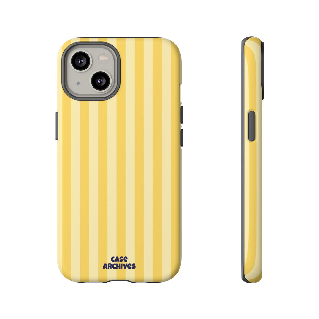 Yellow Striped Tough Phone Case – Durable Protective Cover (Case Archives)
