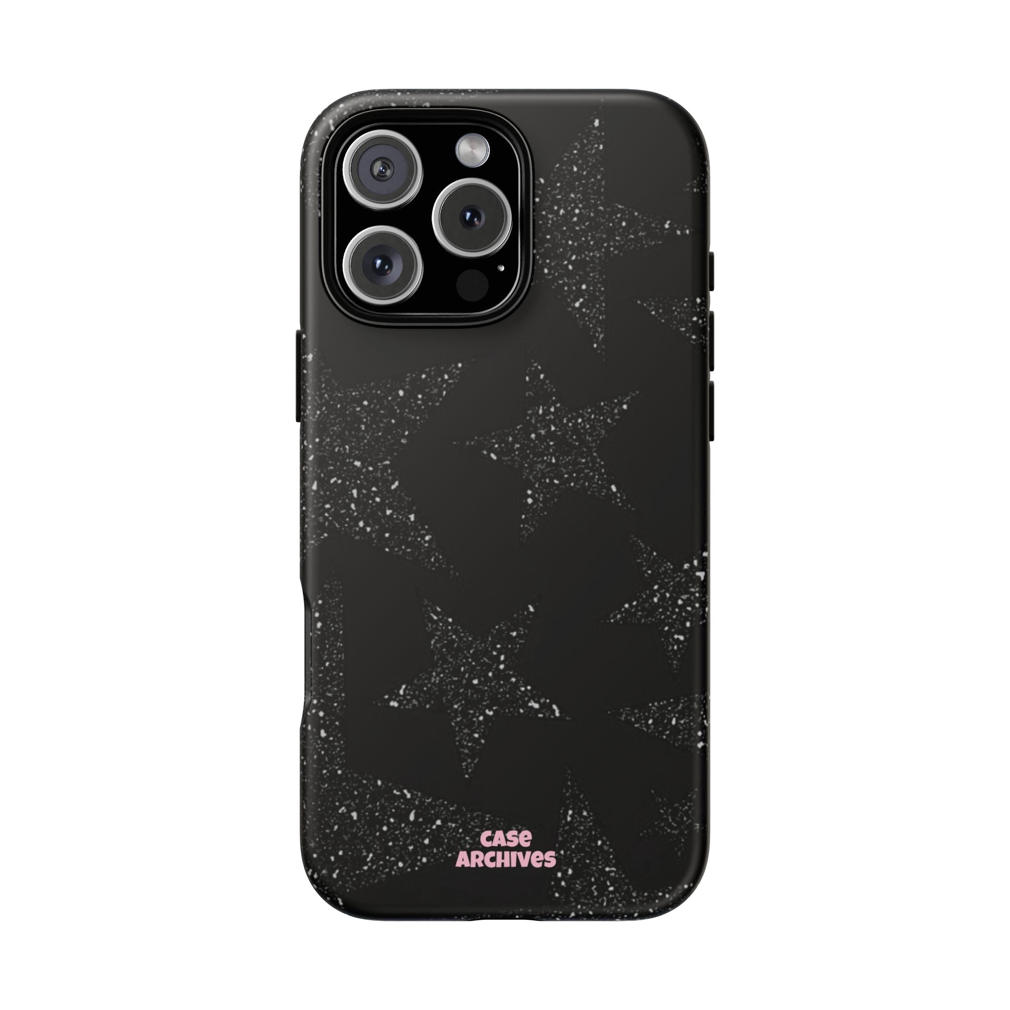 Glitter Star Tough Case — Black Sparkle Phone Protection