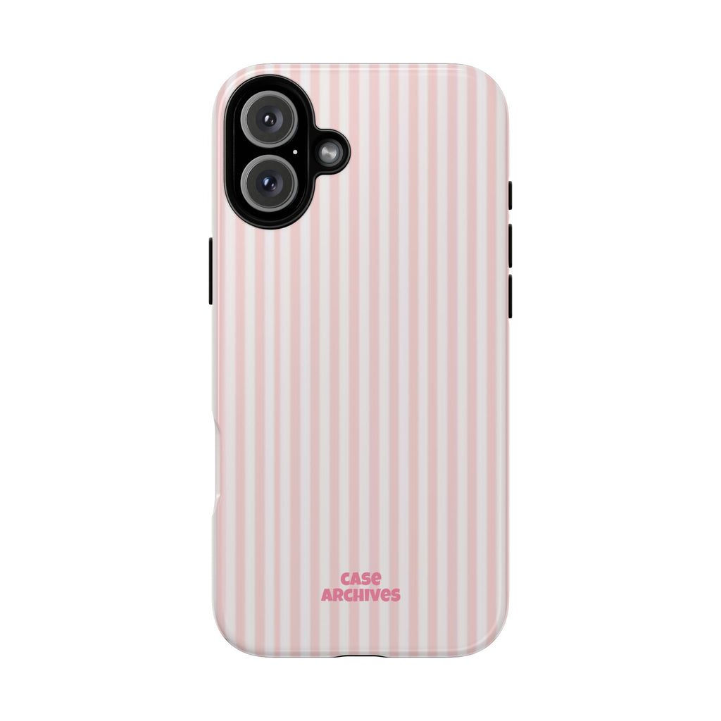 Pink Pastel Stripe Tough Phone Case — Protective iPhone Cover