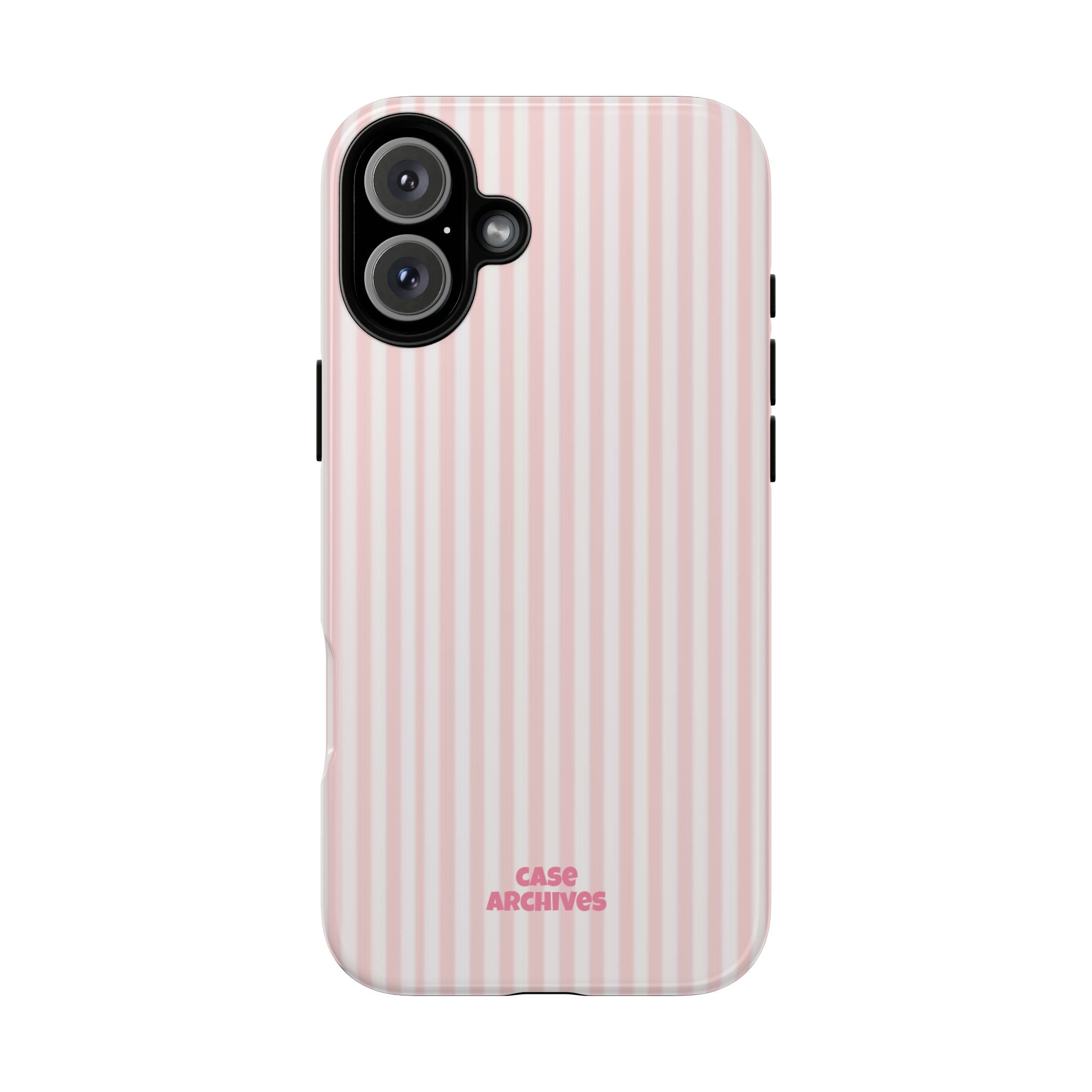 Pink Pastel Stripe Tough Phone Case — Protective iPhone Cover