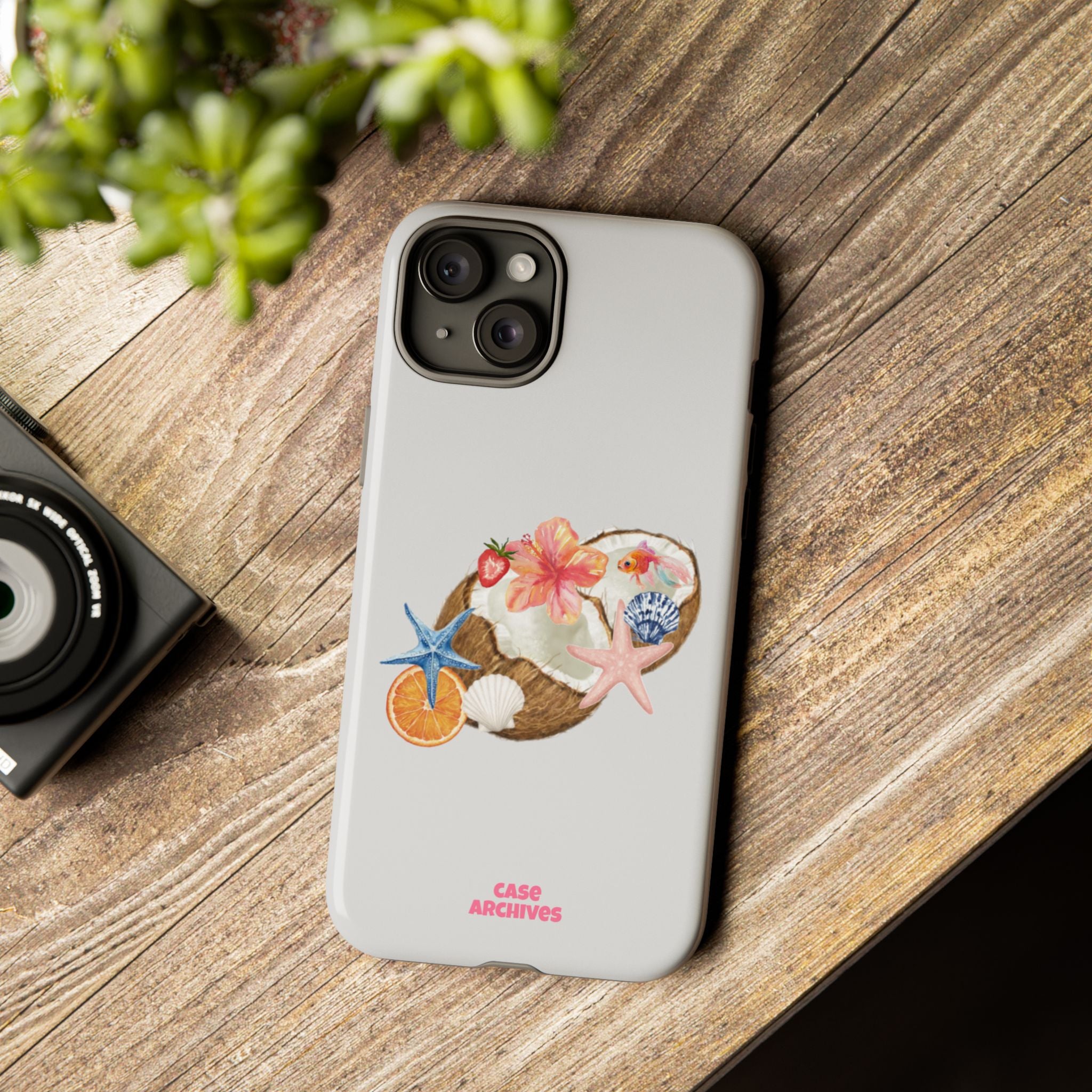 Beach Shells Tough Phone Case — Tropical Starfish & Hibiscus Design
