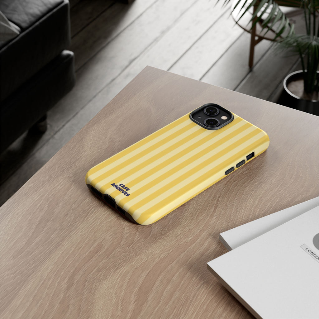 Yellow Striped Tough Phone Case – Durable Protective Cover (Case Archives)
