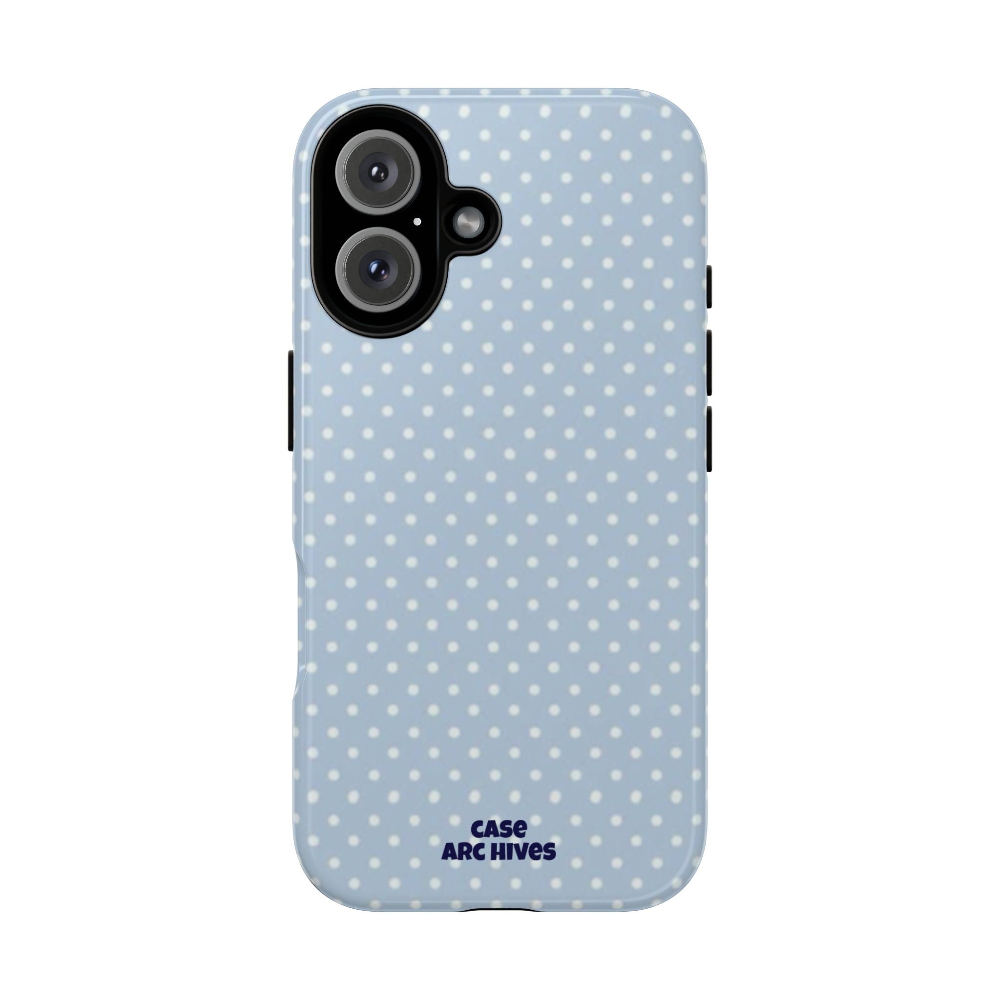 Pastel Blue Polka Dot Tough Phone Case — Protective iPhone Cover