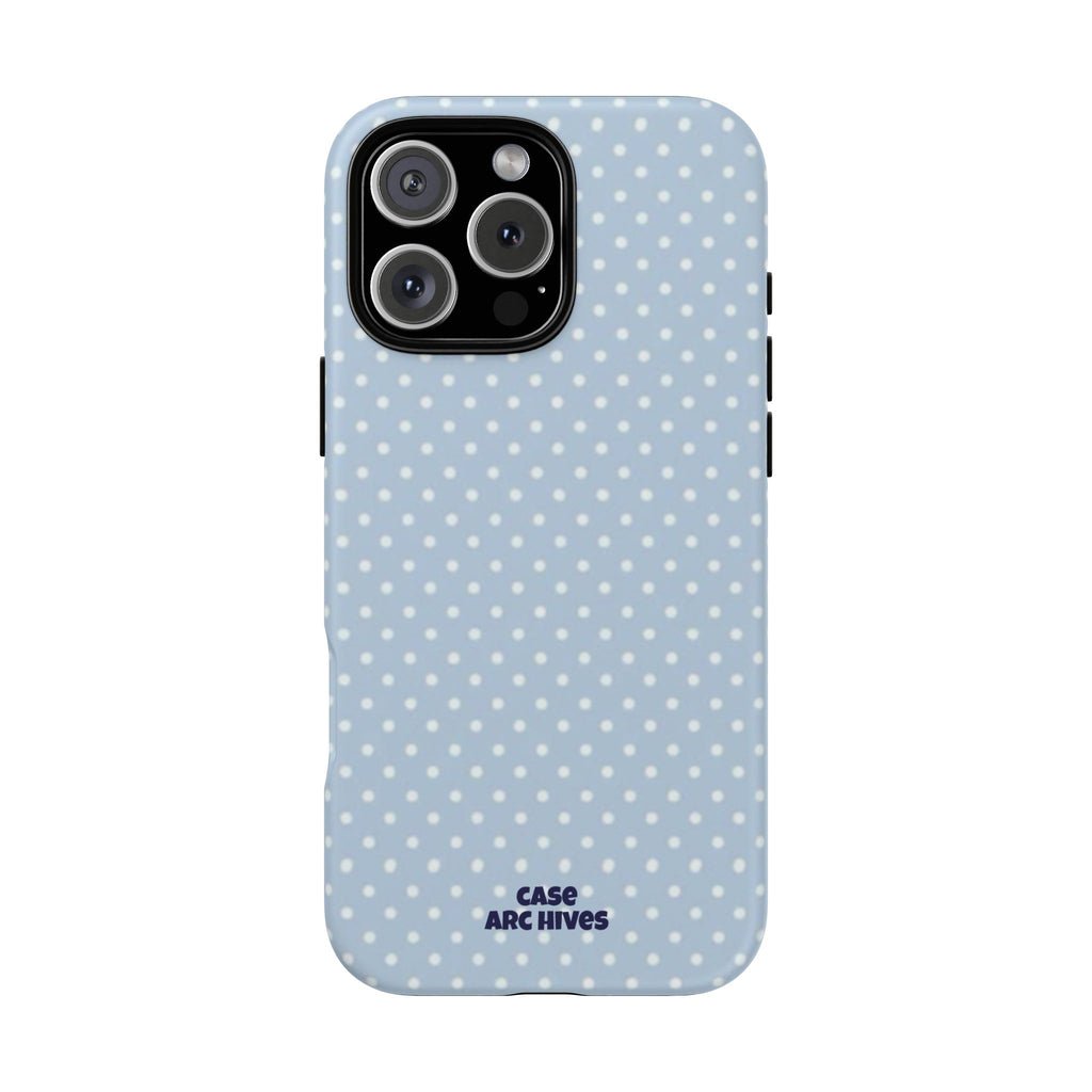 Pastel Blue Polka Dot Tough Phone Case — Protective iPhone Cover