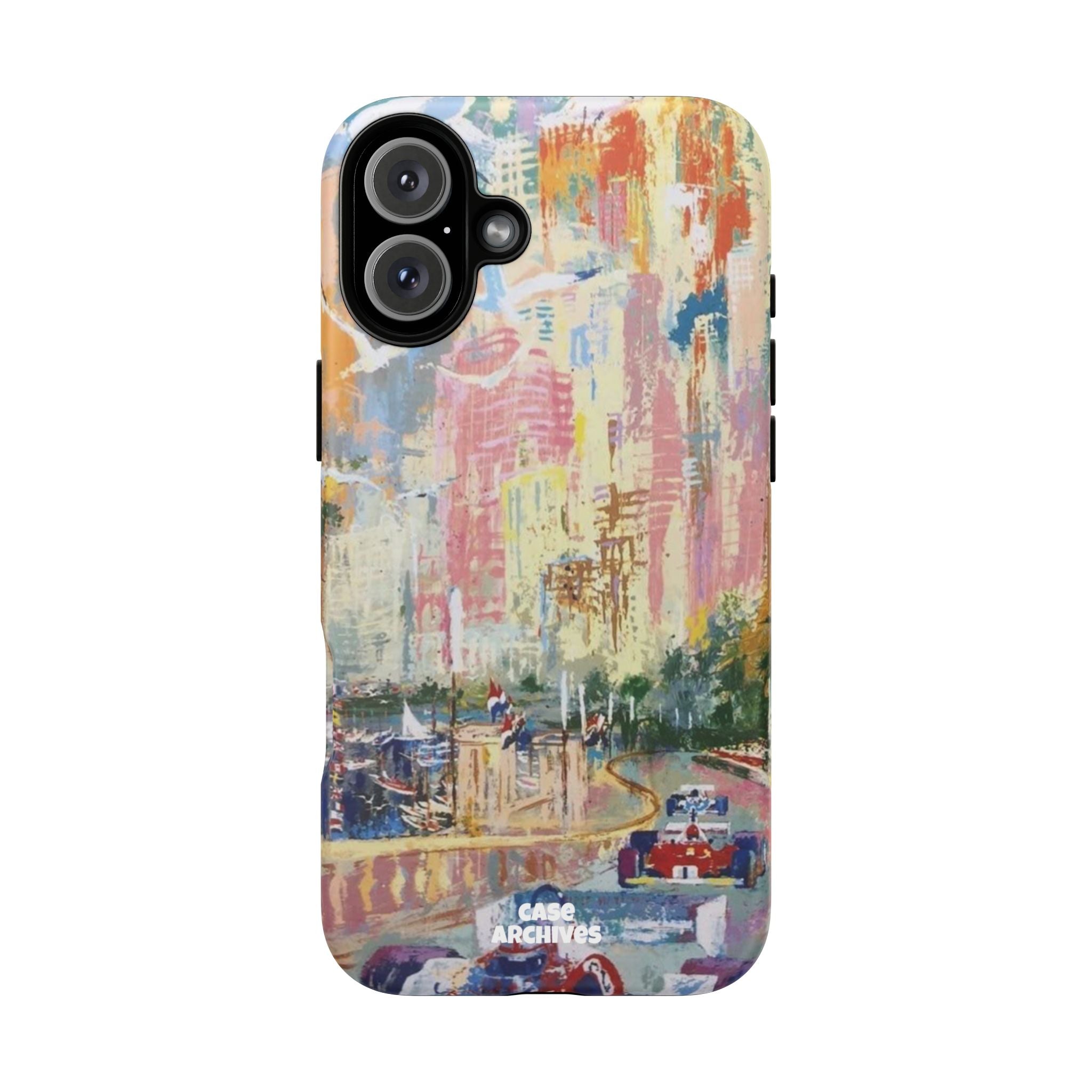 Racing Cityscape Phone Case — Vintage Grand Prix Art Protective Cover