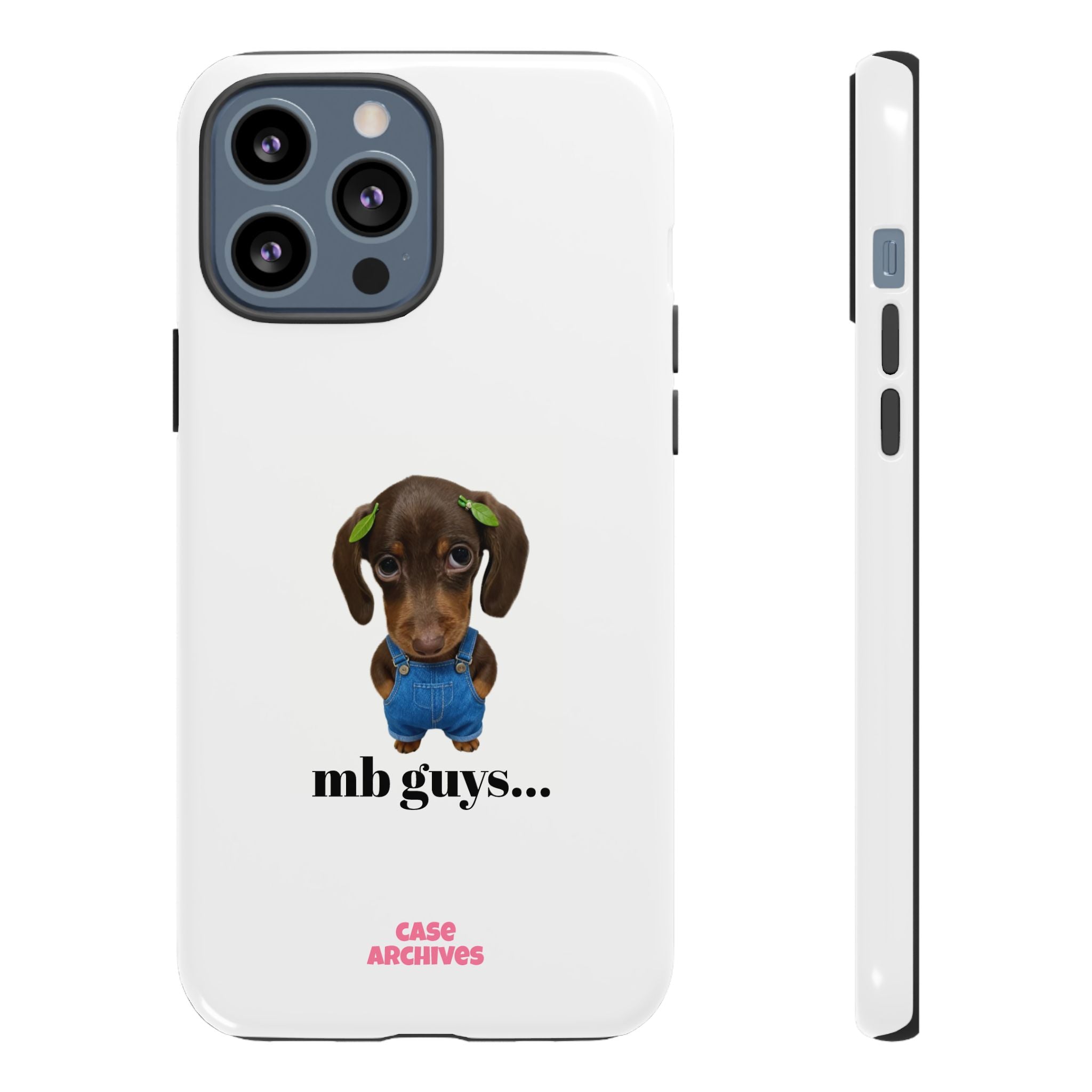 Phone Case — Cute Dachshund Puppy Design with 'nb guys...' Text
