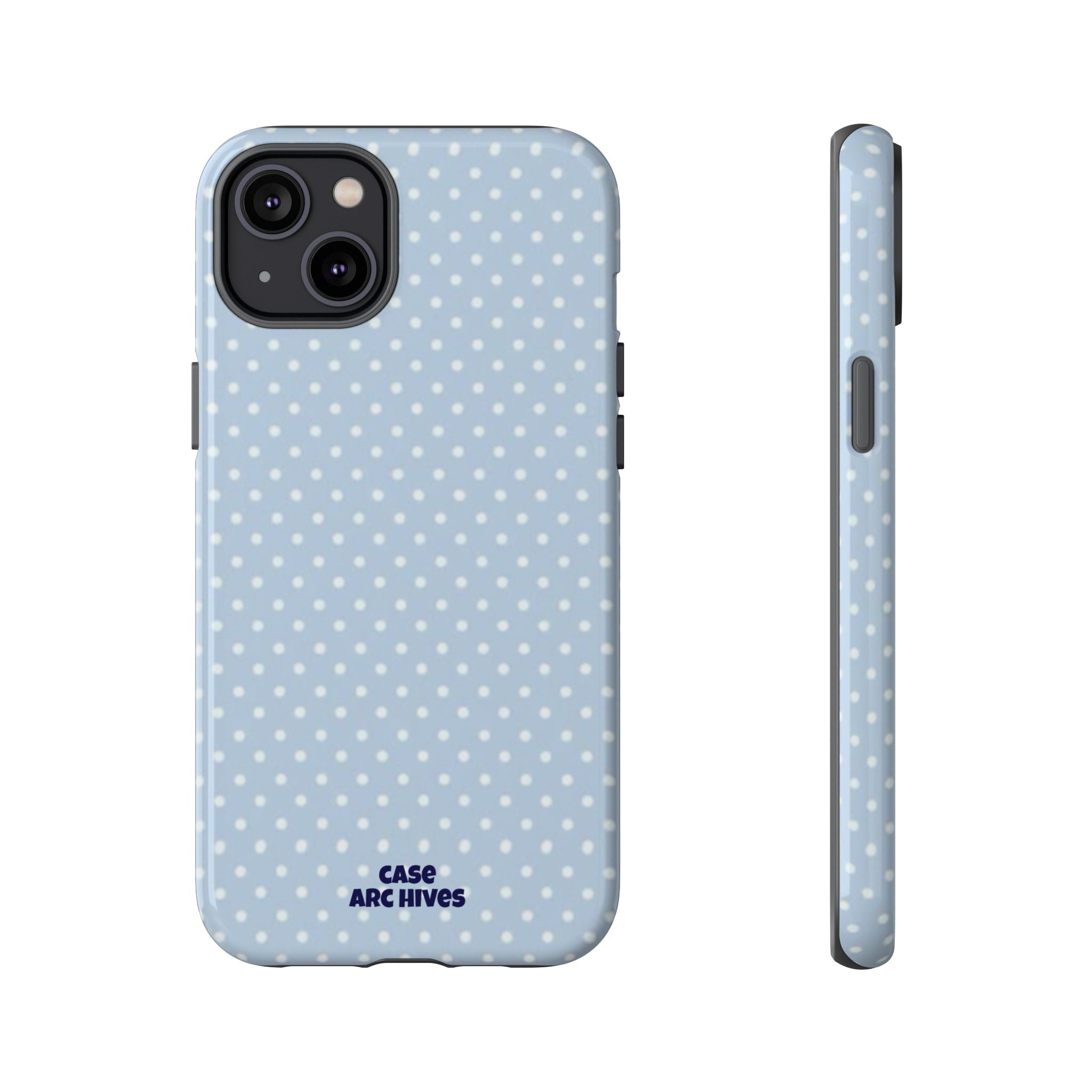 Pastel Blue Polka Dot Tough Phone Case — Protective iPhone Cover