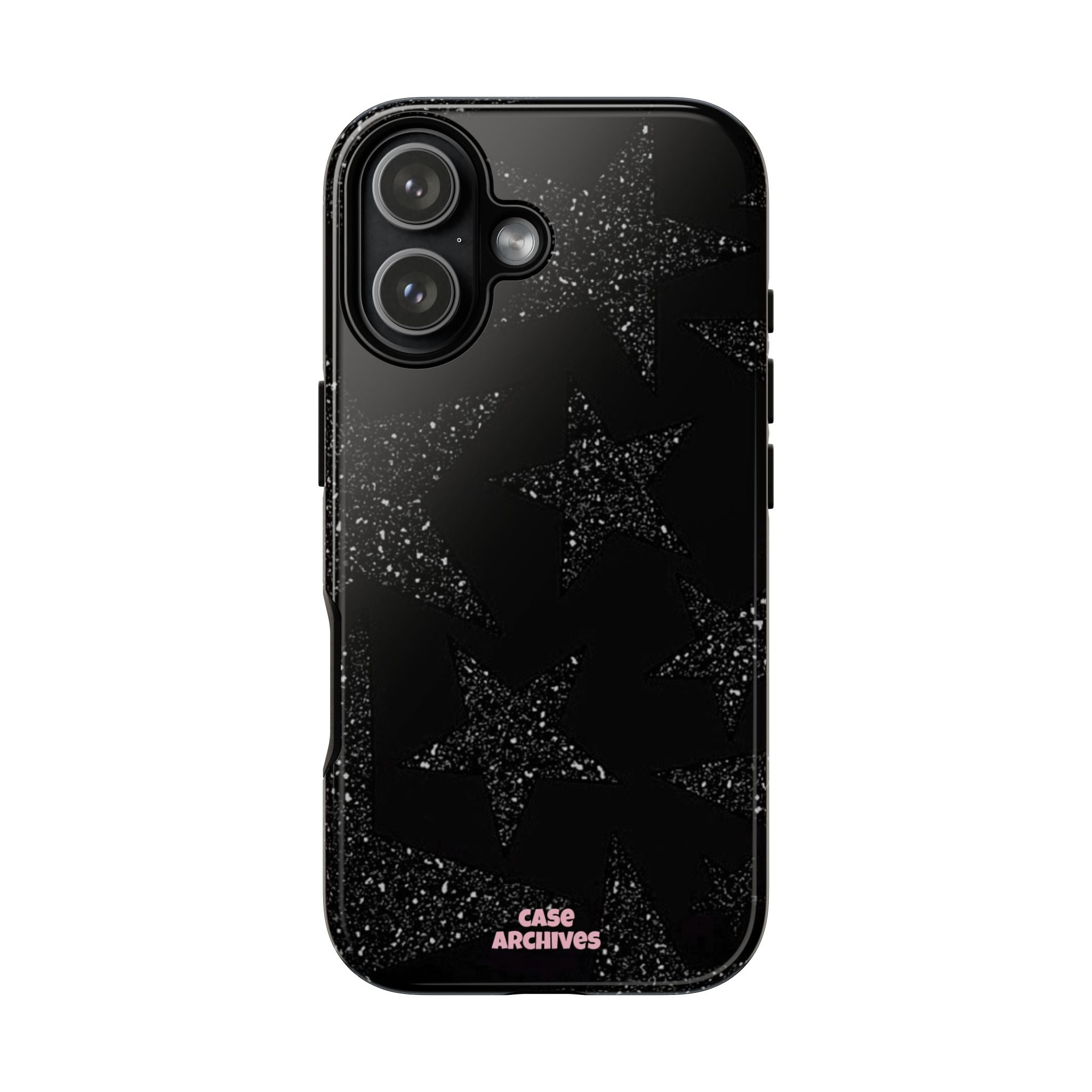 Glitter Star Tough Case — Black Sparkle Phone Protection