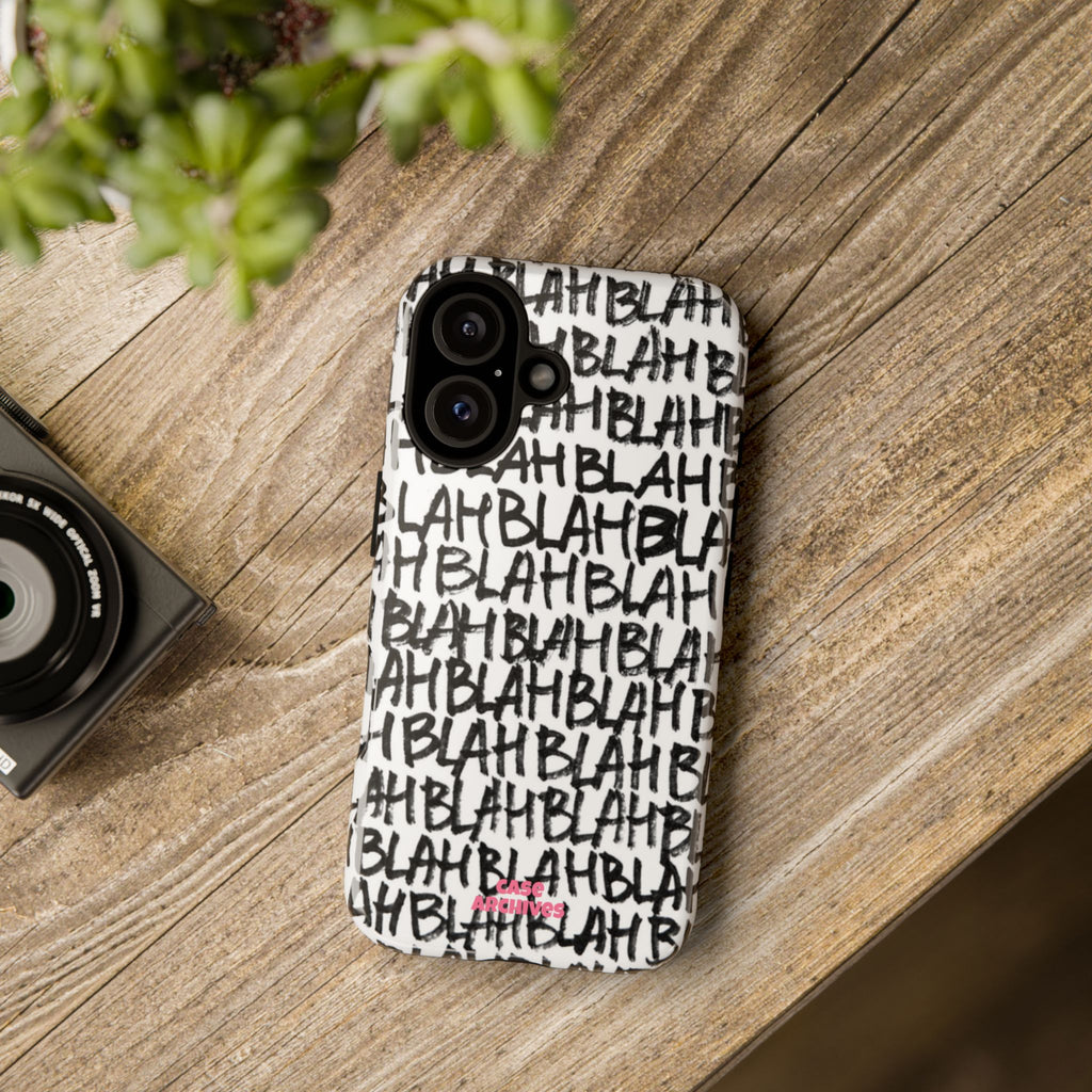 Phone Case — 'BLAH BLAH' Graffiti Text Protective Tough Case