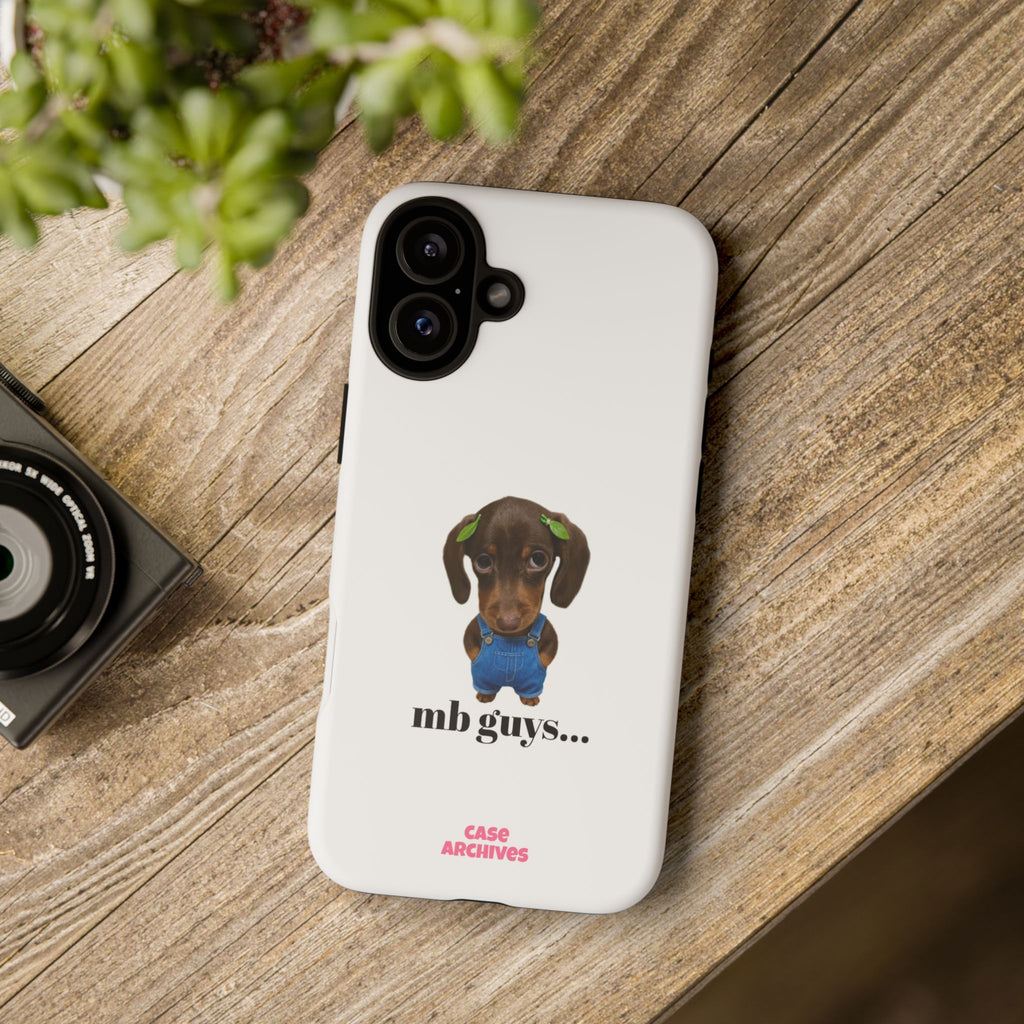 Phone Case — Cute Dachshund Puppy Design with 'nb guys...' Text