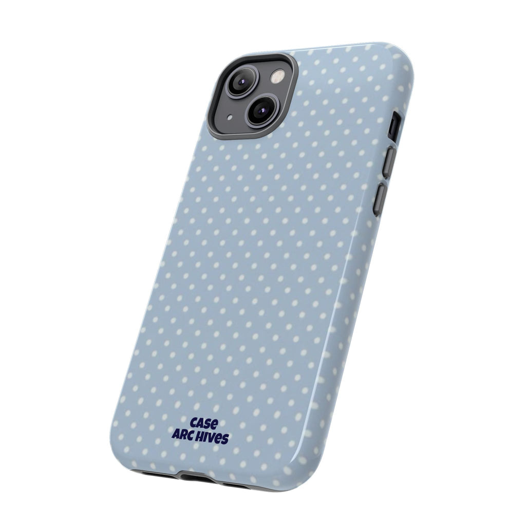Pastel Blue Polka Dot Tough Phone Case — Protective iPhone Cover