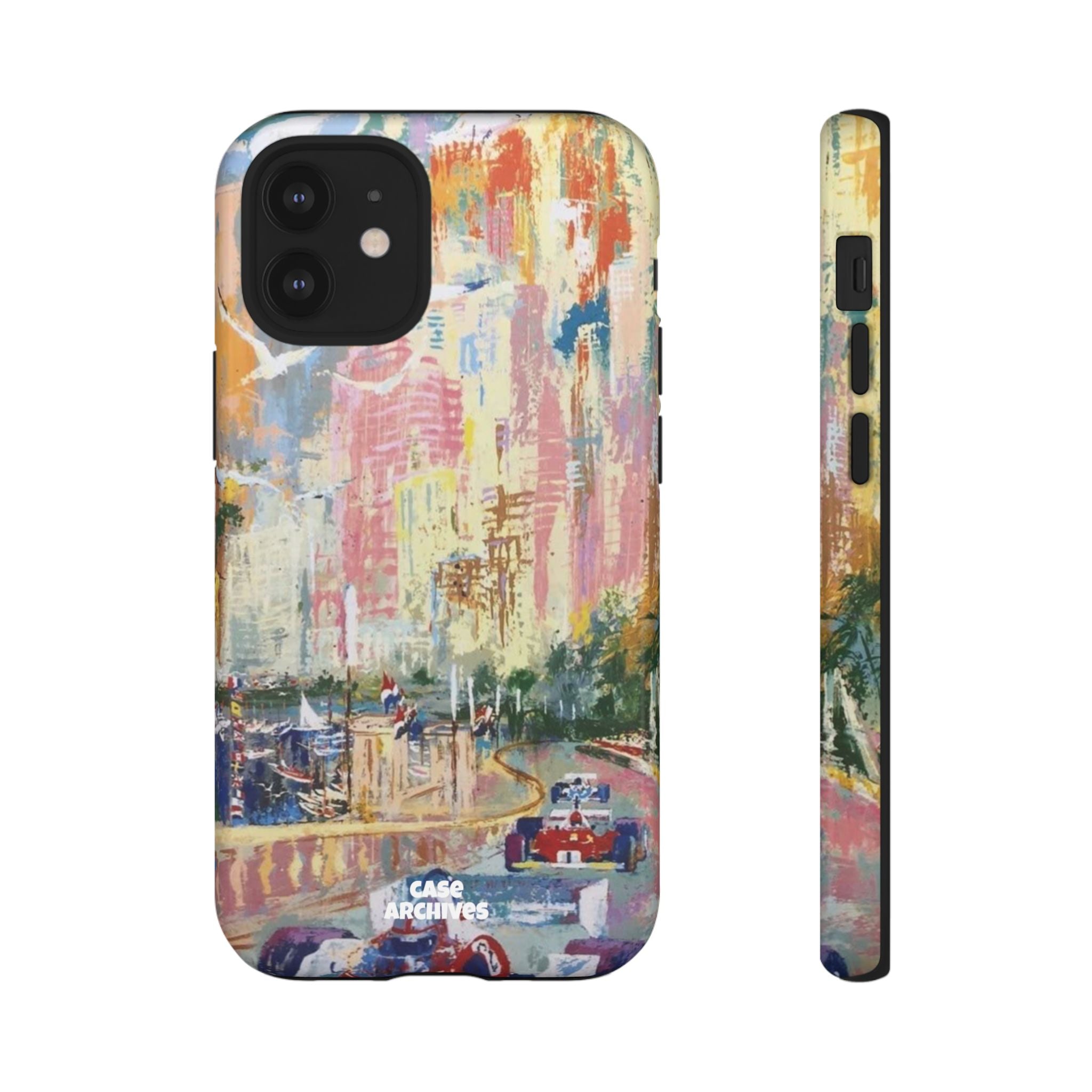Racing Cityscape Phone Case — Vintage Grand Prix Art Protective Cover