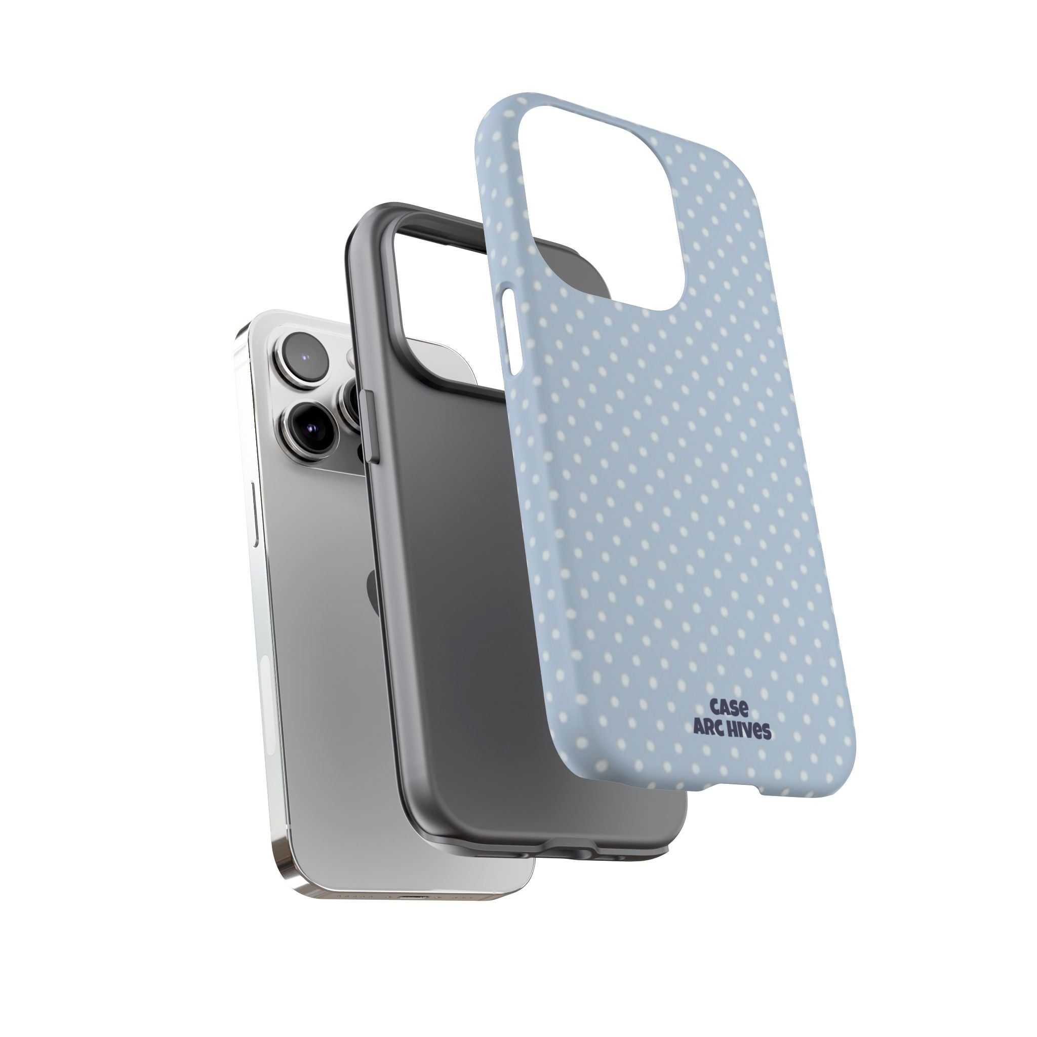 Pastel Blue Polka Dot Tough Phone Case — Protective iPhone Cover