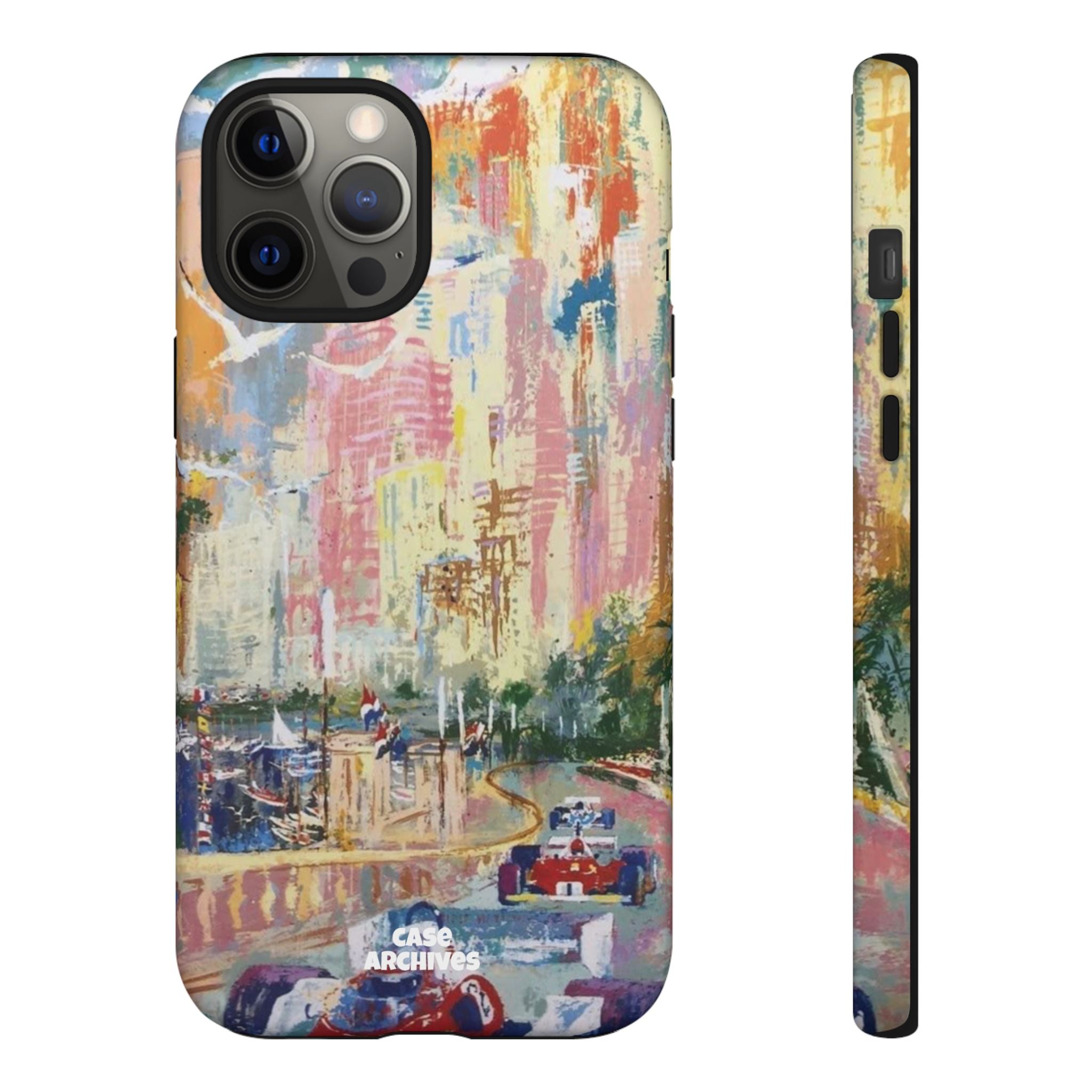 Racing Cityscape Phone Case — Vintage Grand Prix Art Protective Cover