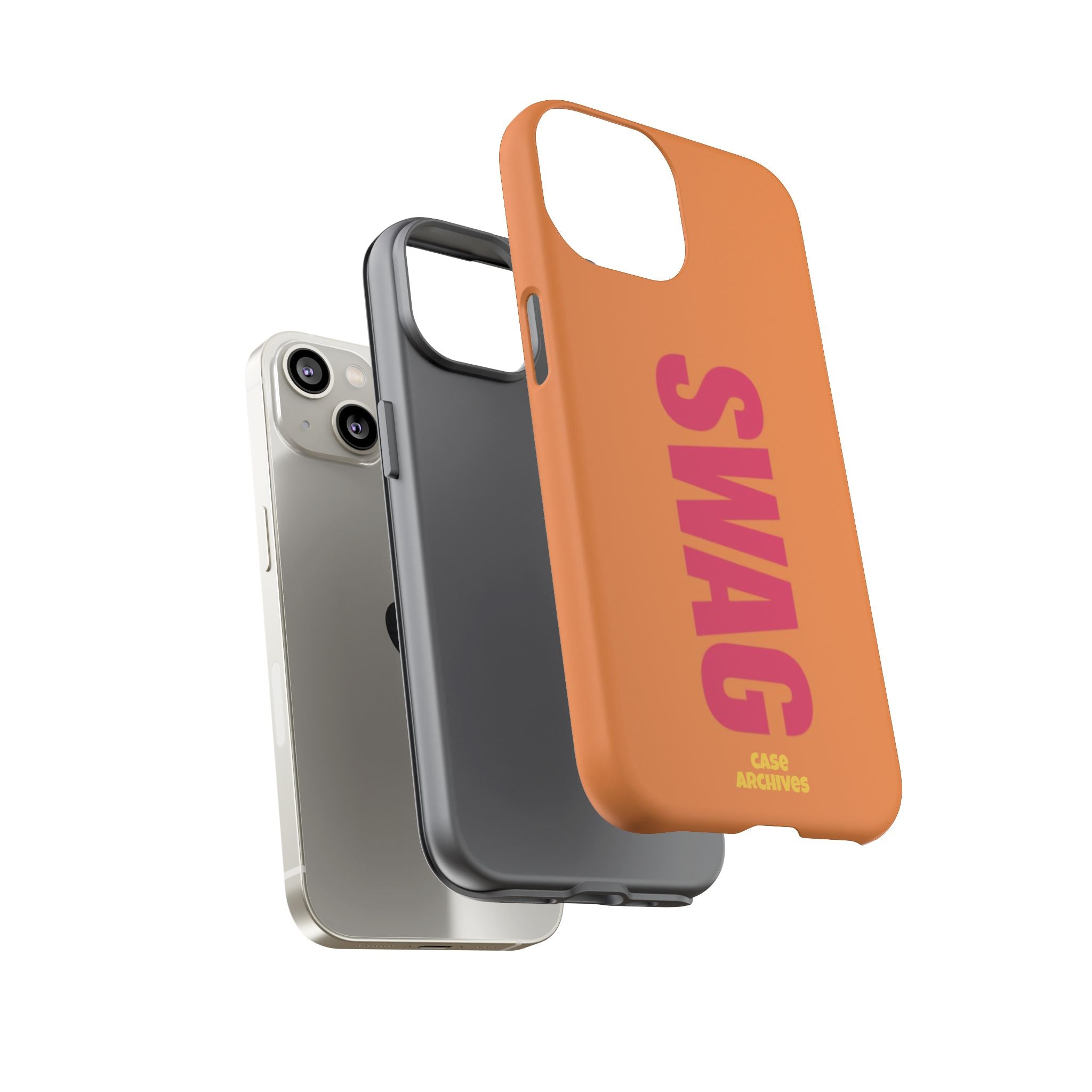 SWAG vertical text Tough Case | orange phone case, bold typography