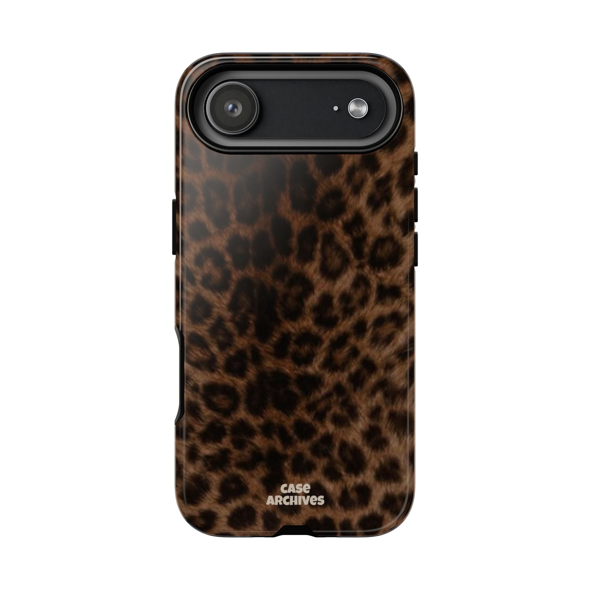 Leopard Print Phone Case — Protective Tough Case with Brown Animal Print