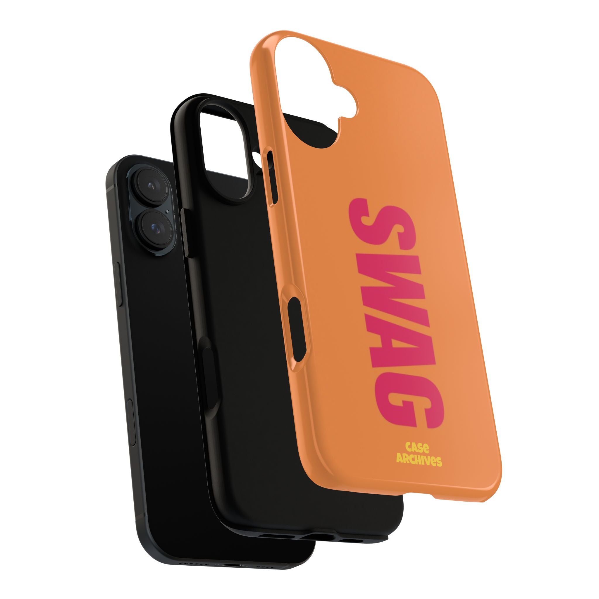 SWAG vertical text Tough Case | orange phone case, bold typography