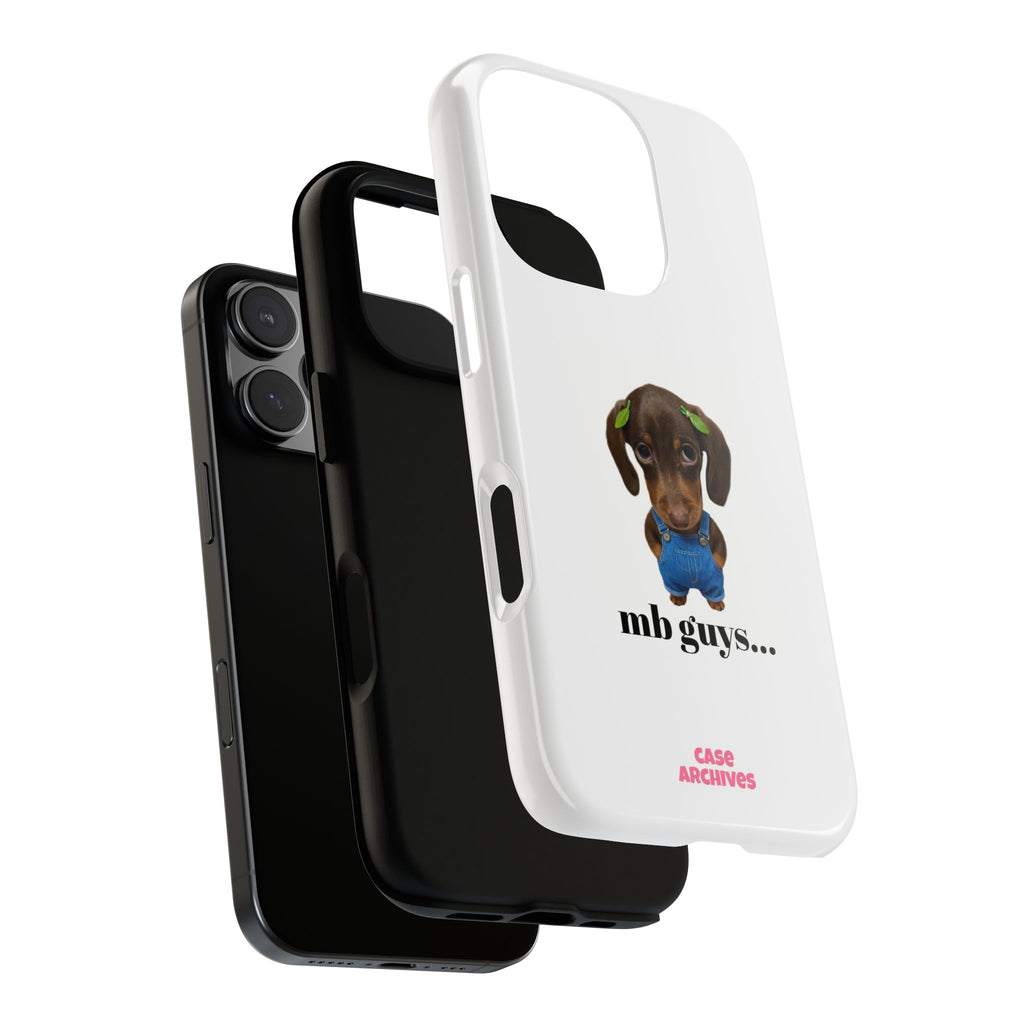 Phone Case — Cute Dachshund Puppy Design with 'nb guys...' Text
