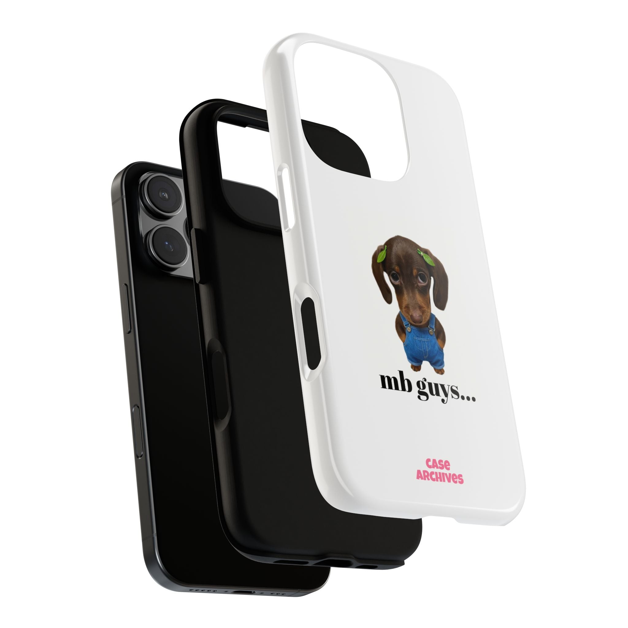 Phone Case — Cute Dachshund Puppy Design with 'nb guys...' Text