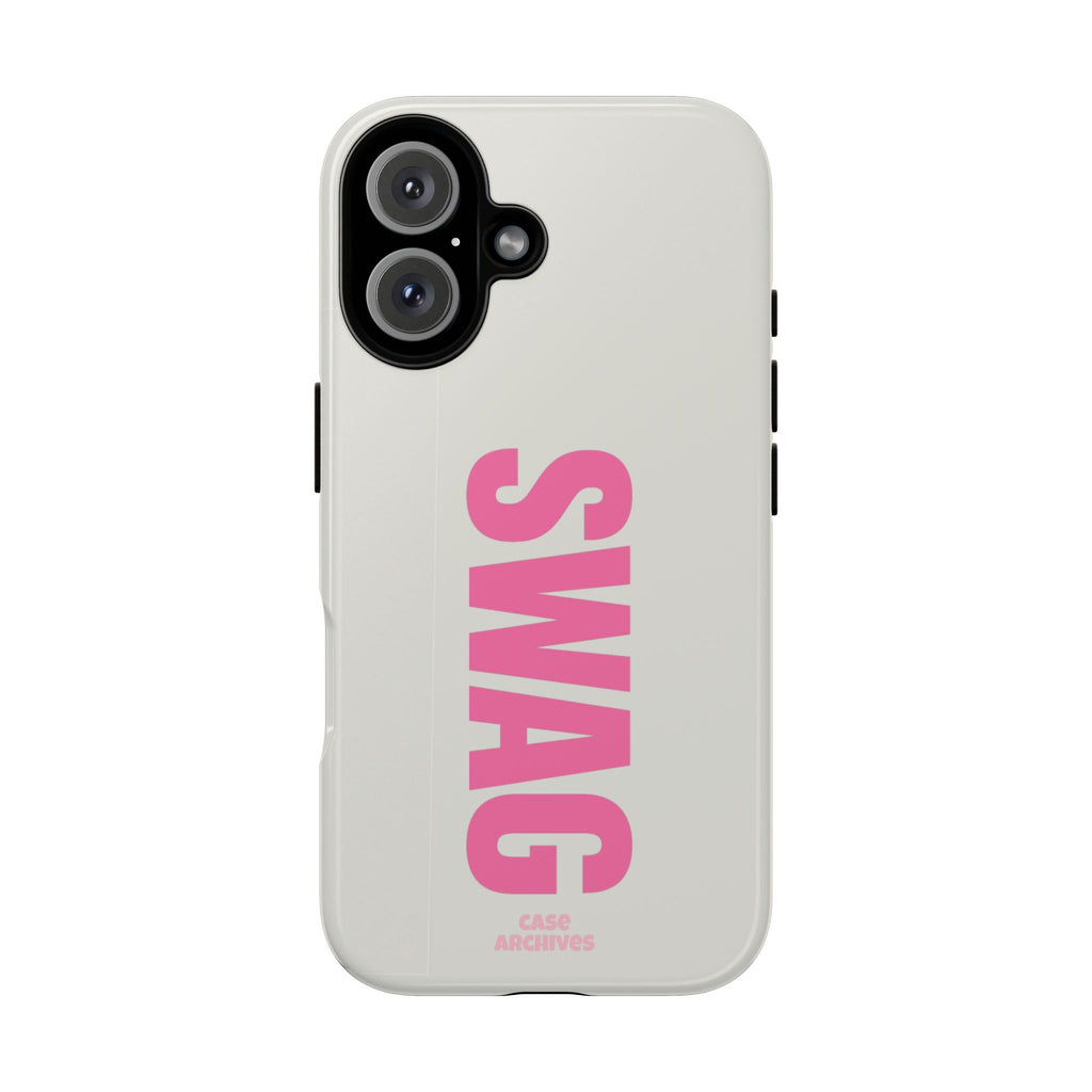SWAG Phone Case — Bold Pink Vertical Text Tough Case