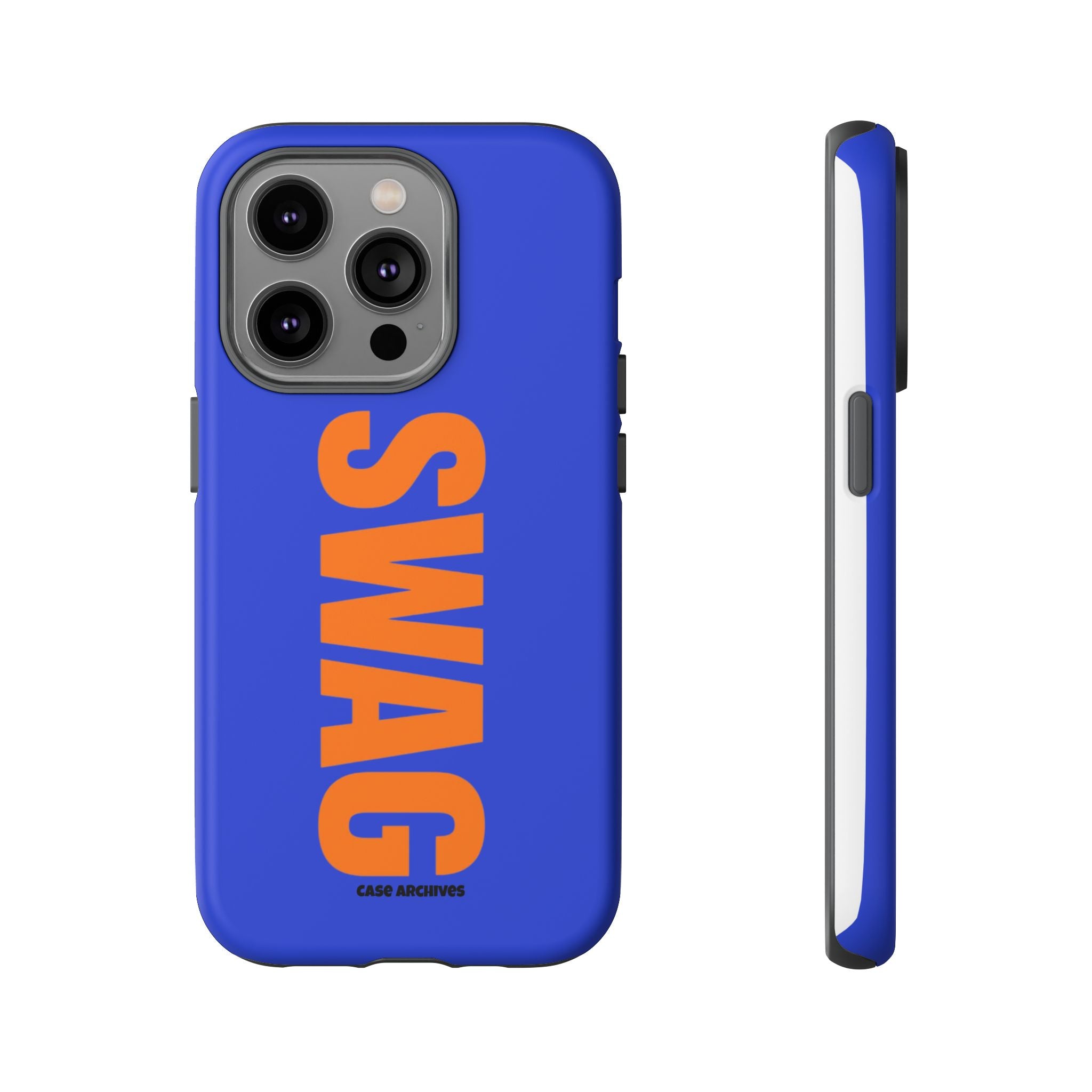 SWAG phone case | Tough Cases blue orange typography