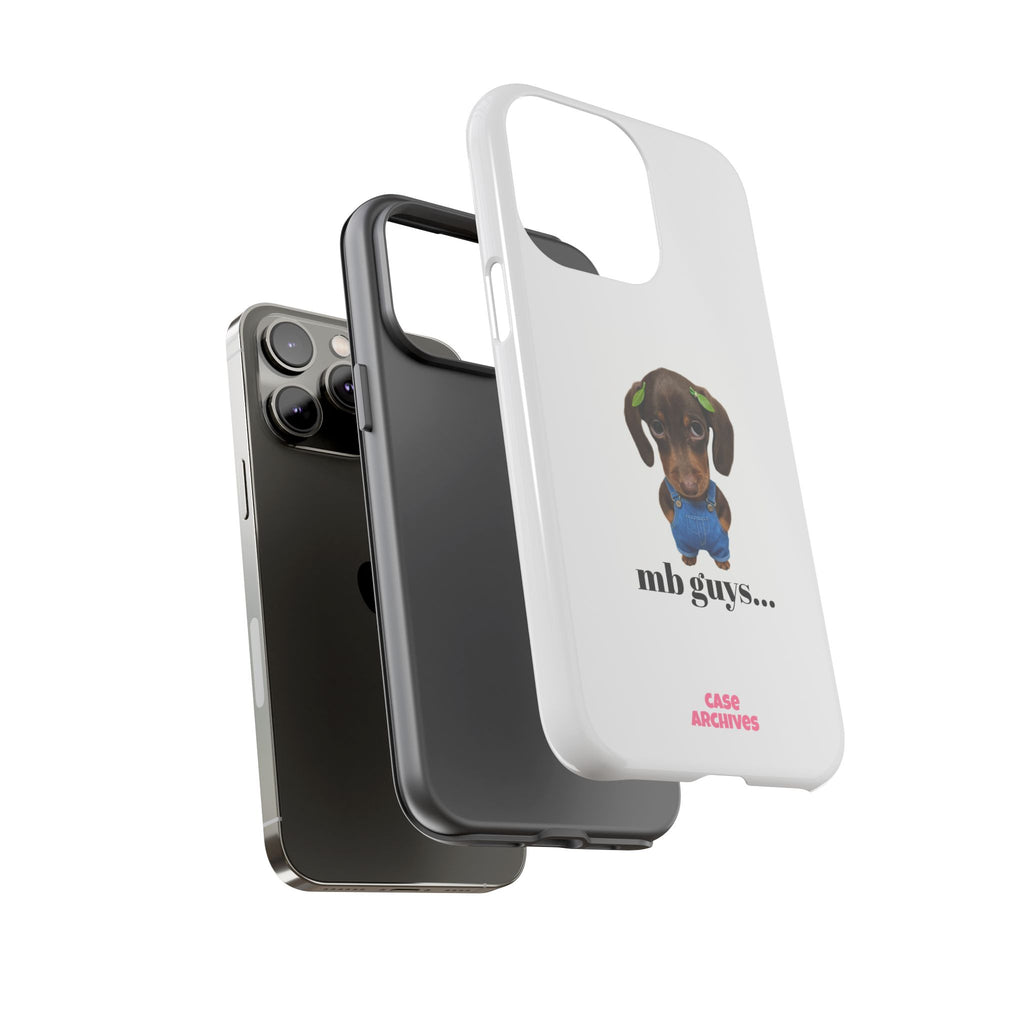 Phone Case — Cute Dachshund Puppy Design with 'nb guys...' Text