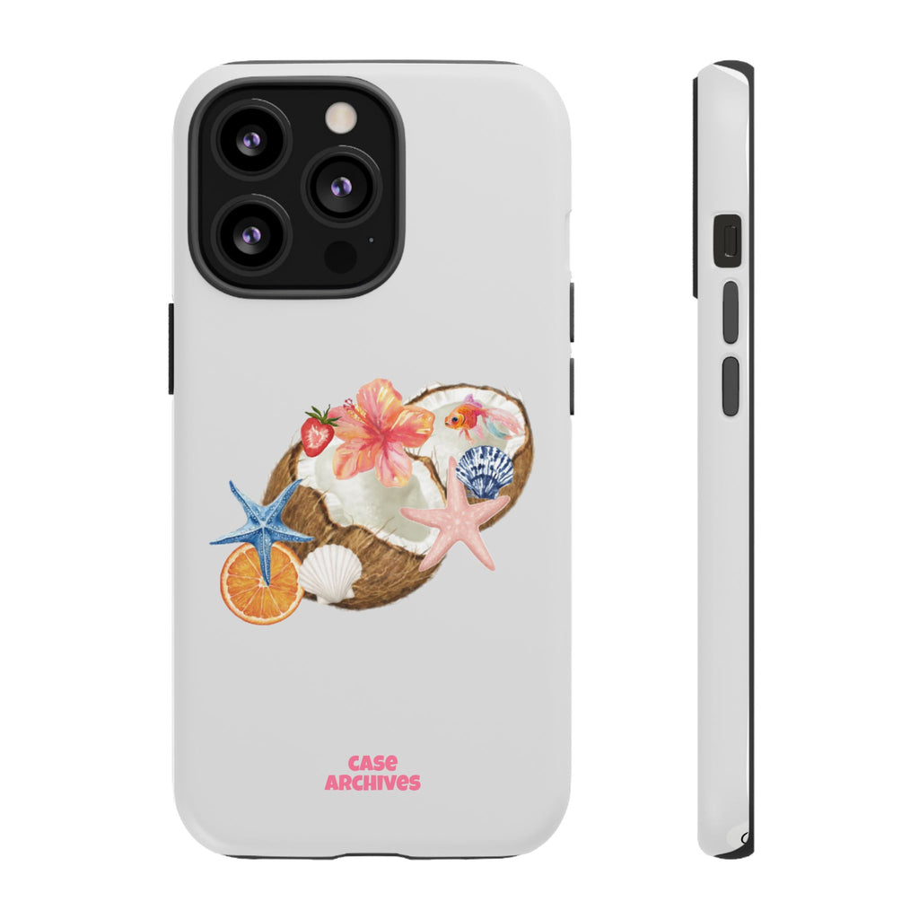 Beach Shells Tough Phone Case — Tropical Starfish & Hibiscus Design