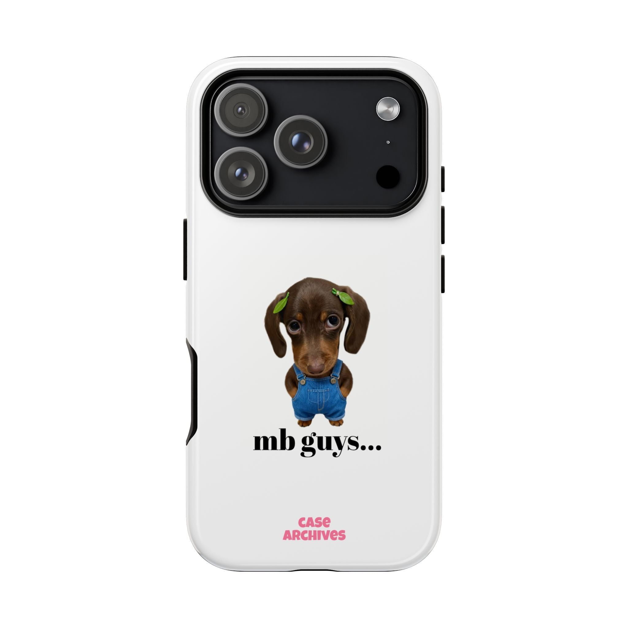 Phone Case — Cute Dachshund Puppy Design with 'nb guys...' Text
